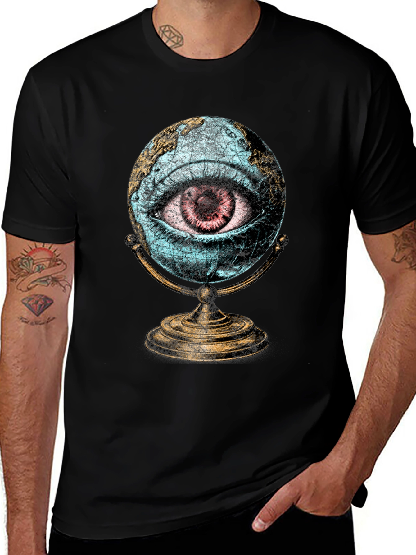 Variant 24 of Eye of the World Graphic Tee - Black Cotton
