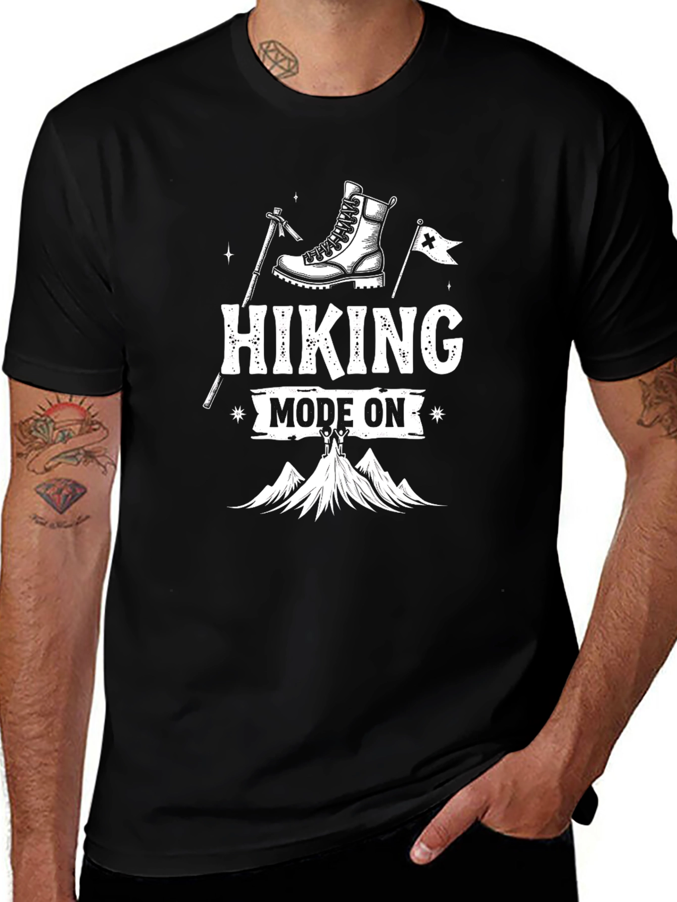 Variant 24 of Hiking Mode On Graphic Tee - Adventure Awaits!