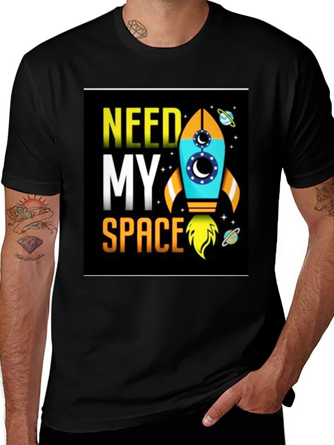 Variant 13 of Need My Space T-Shirt - Rocket Design