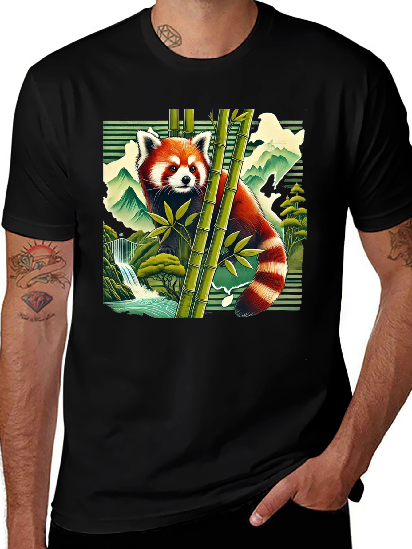 Variant 23 of Red Panda Bamboo Forest Graphic Tee