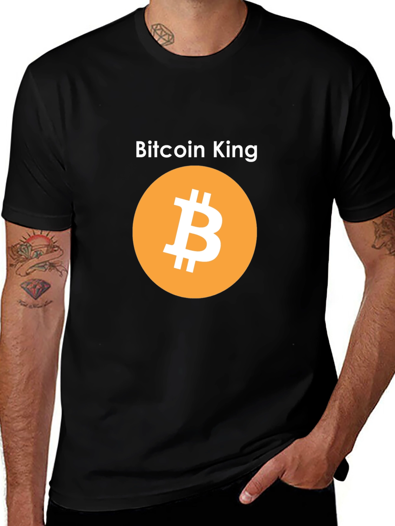 Variant 6 of Bitcoin King Black T-Shirt Crypto Currency Tee