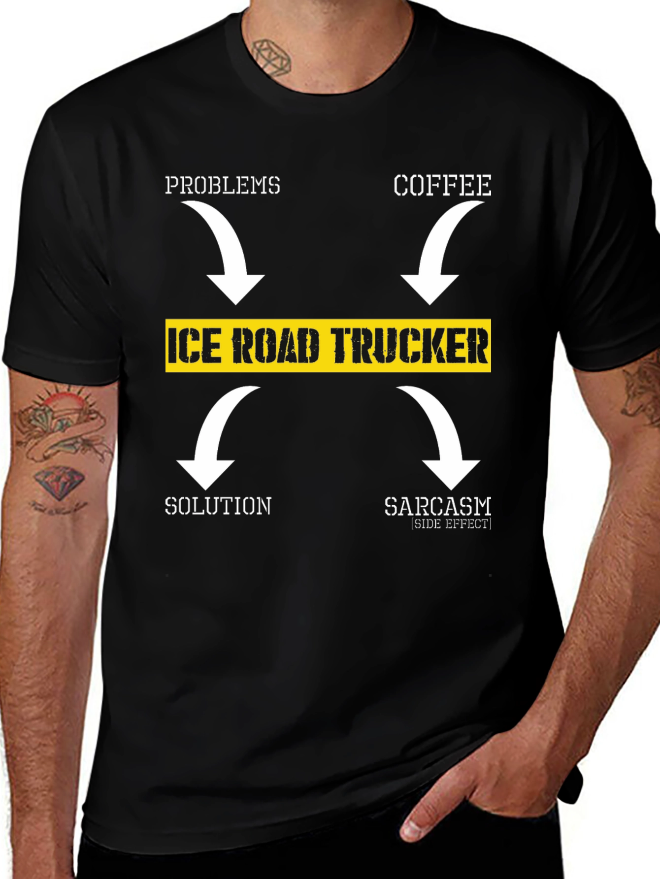 Variant 25 of Ice Road Trucker T-Shirt - Coffee Solution Sarcasm
