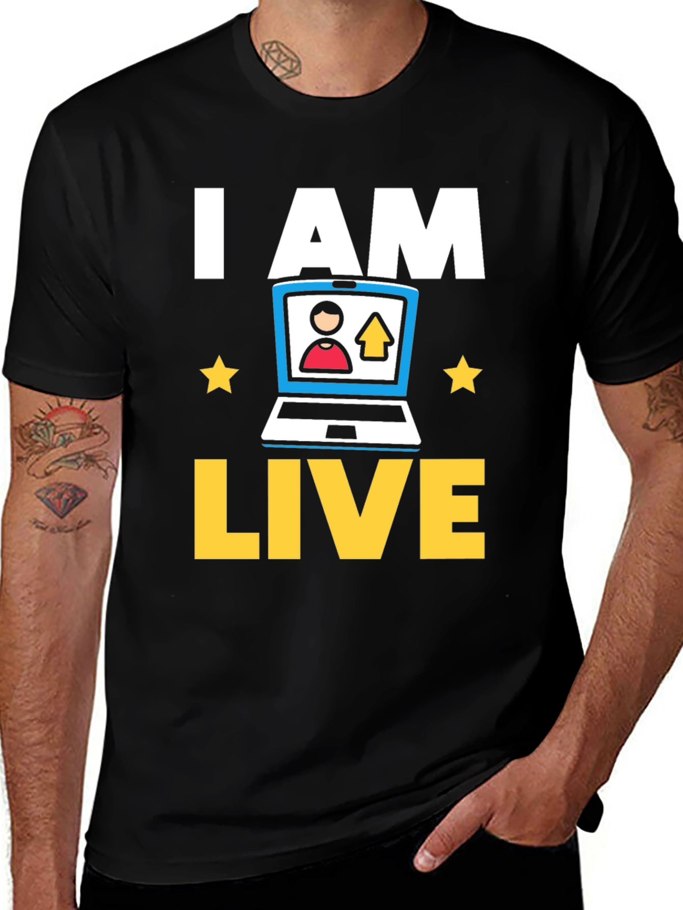 I am LIVE T-Shirt - Trendy Streamer Tee