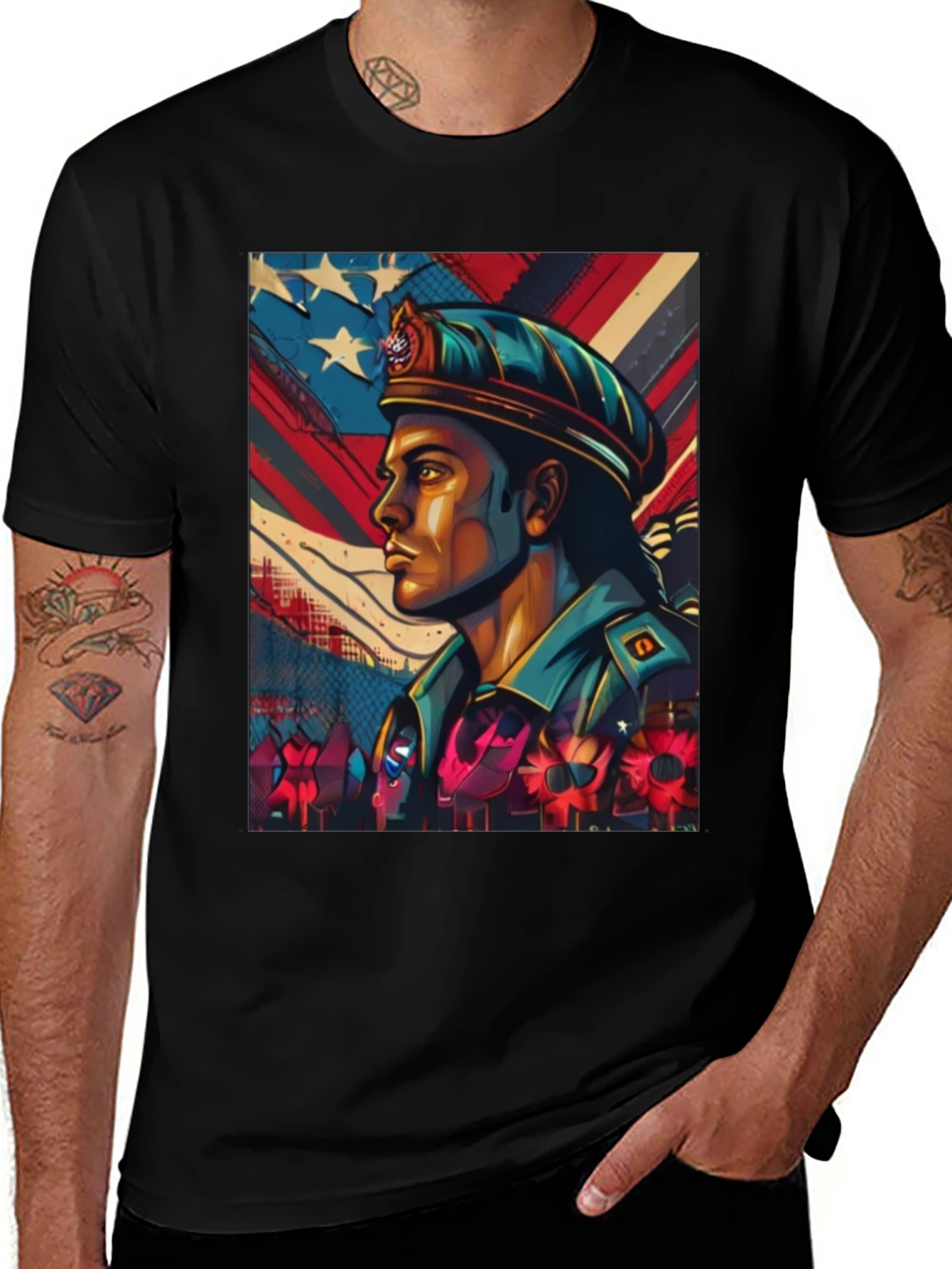 Variant 30 of Patriotic Military Graphic T-Shirt