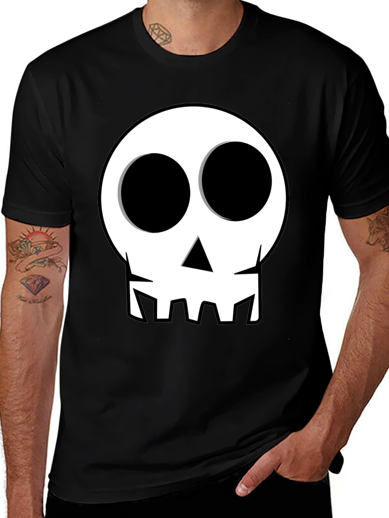 Variant 6 of Skull Graphic Tee - Men's Black T-Shirt