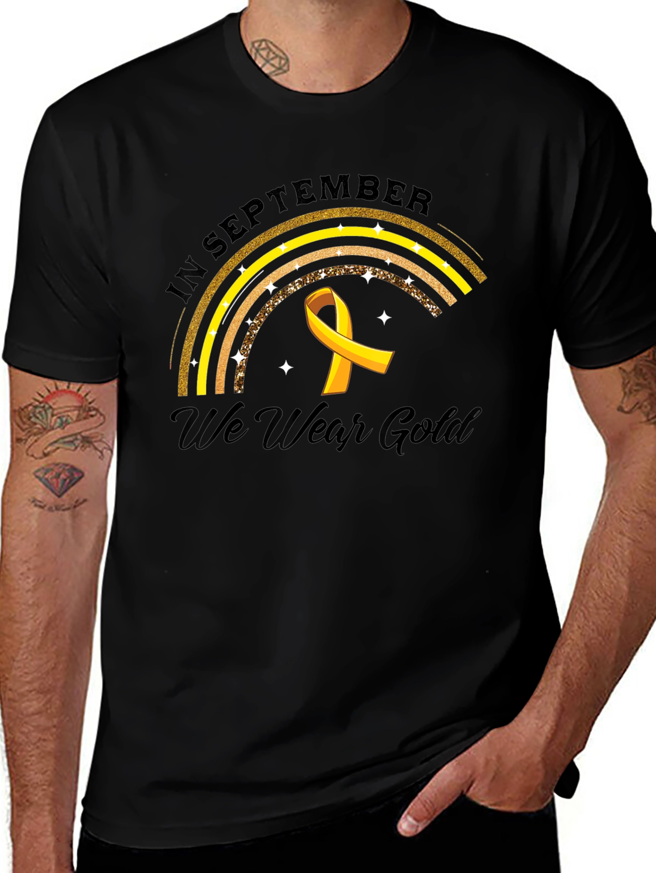 In September We Wear Gold Childhood Cancer Awareness T-Shirt