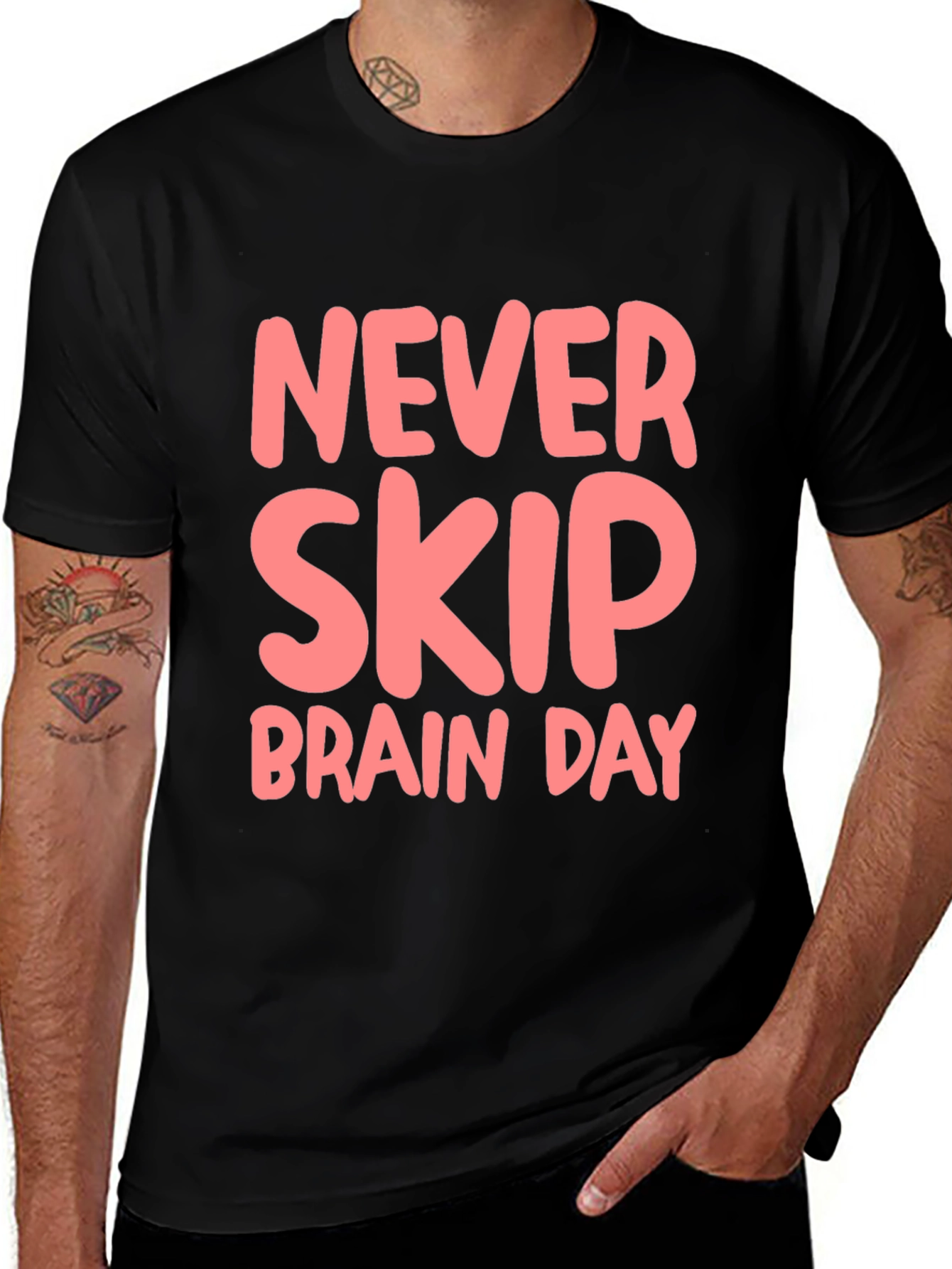 Variant 13 of Never Skip Brain Day Black T-Shirt