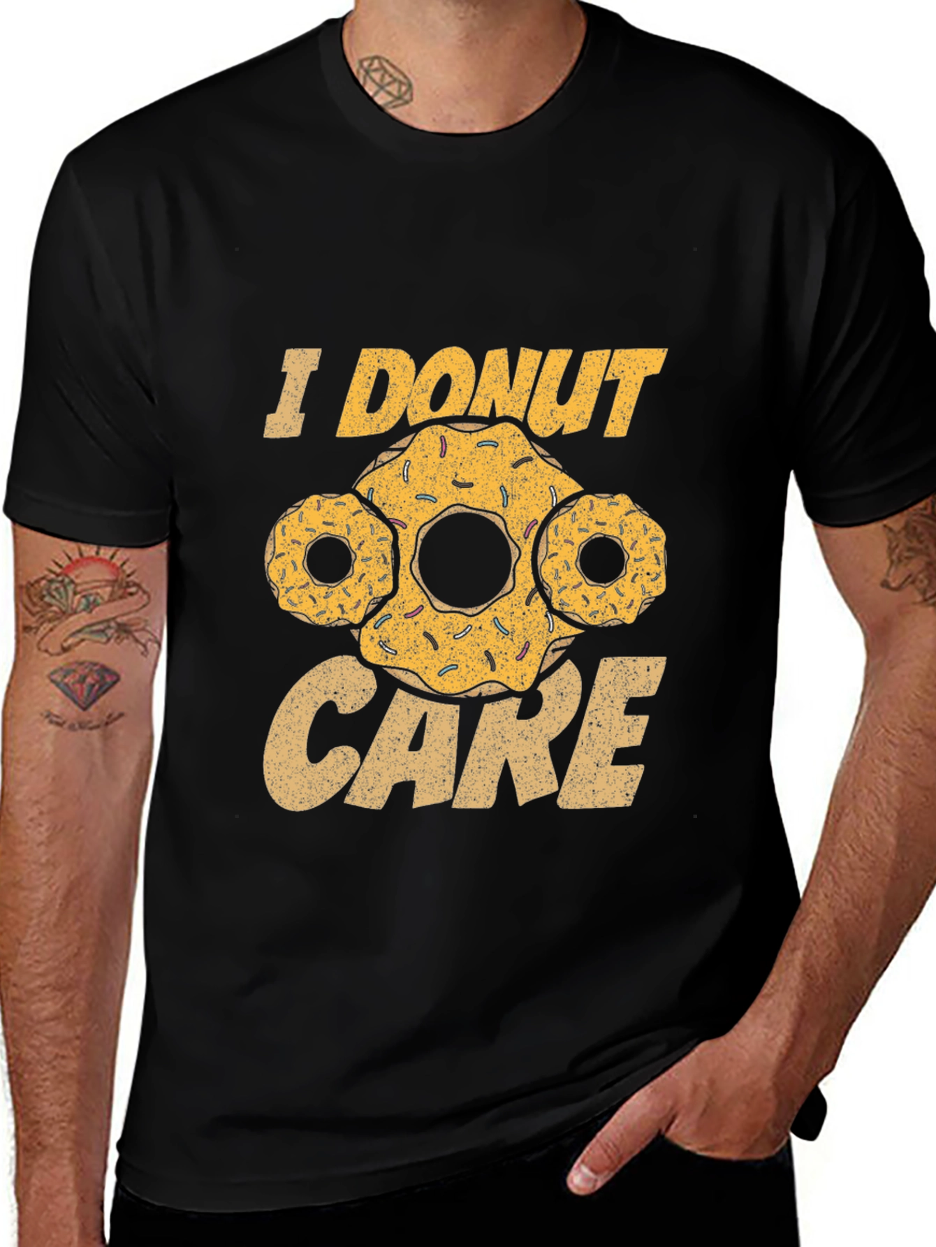 Variant 9 of I Donut Care Black Graphic T-Shirt