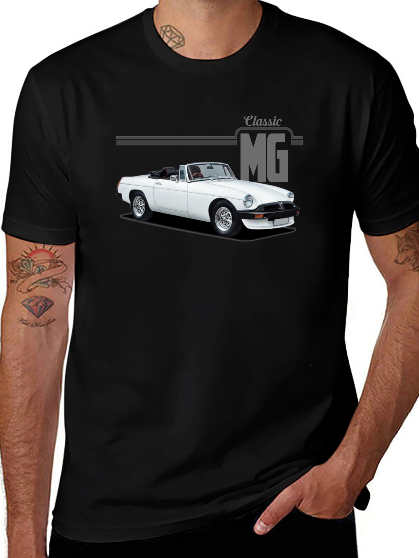 Classic MG Roadster T-Shirt - Vintage Car Graphic Tee