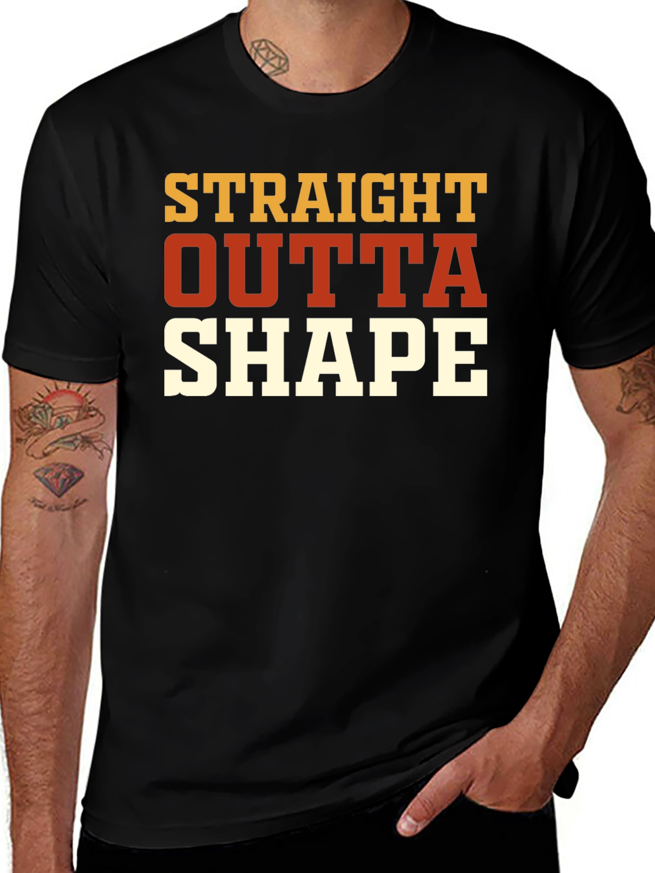 Variant 21 of Straight Outta Shape Black Graphic T-Shirt