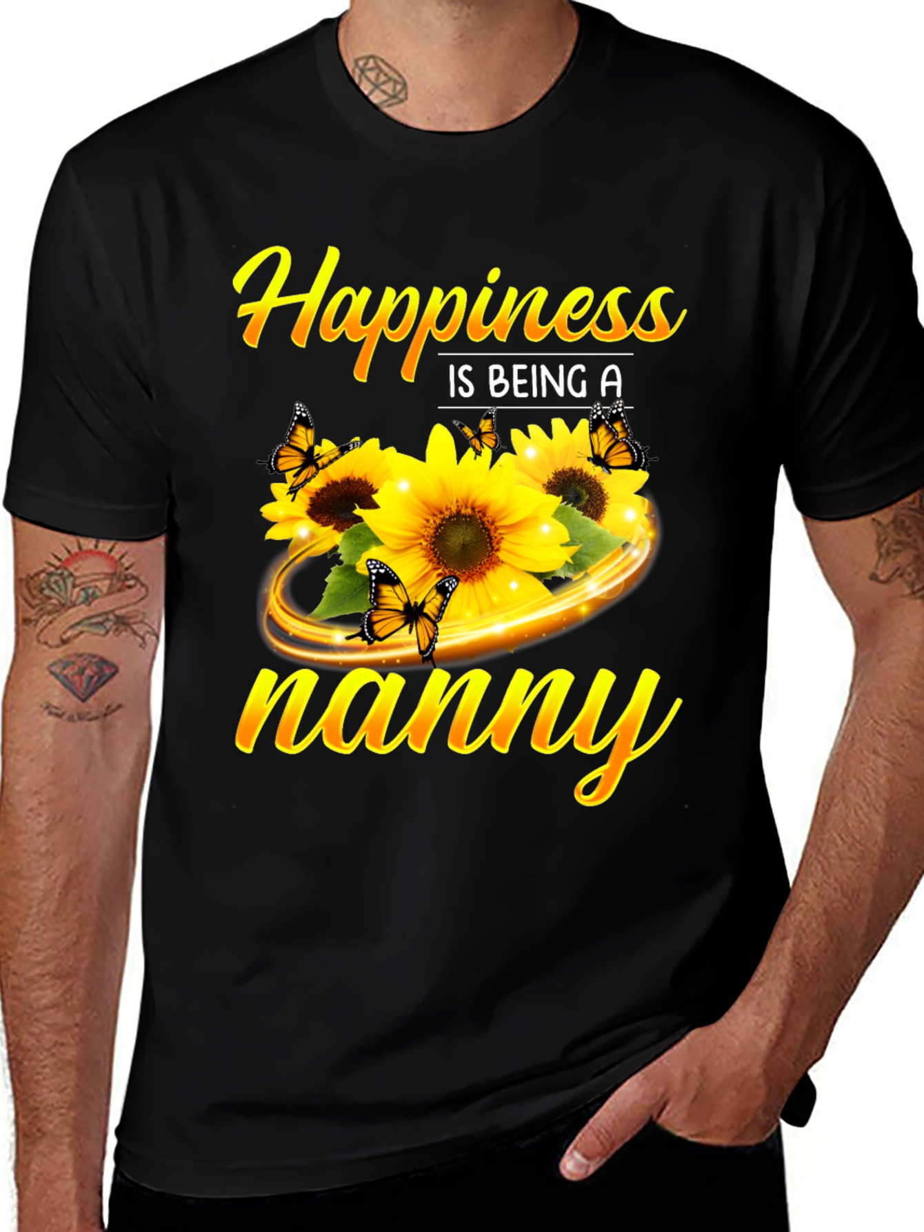 Variant 27 of Happiness is Being a Nanny Sunflower T-Shirt