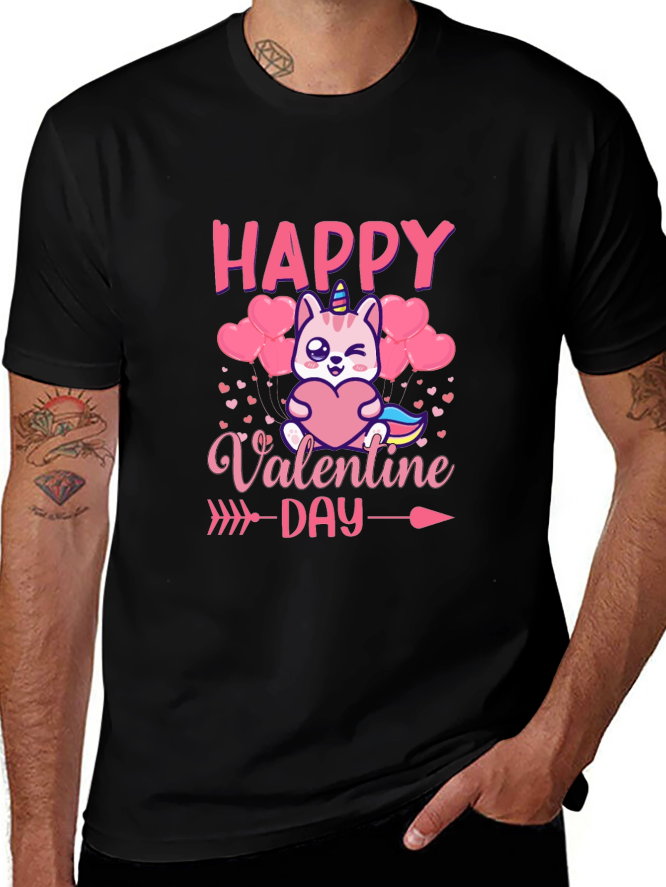Happy Valentine's Day Cat Unicorn T-Shirt