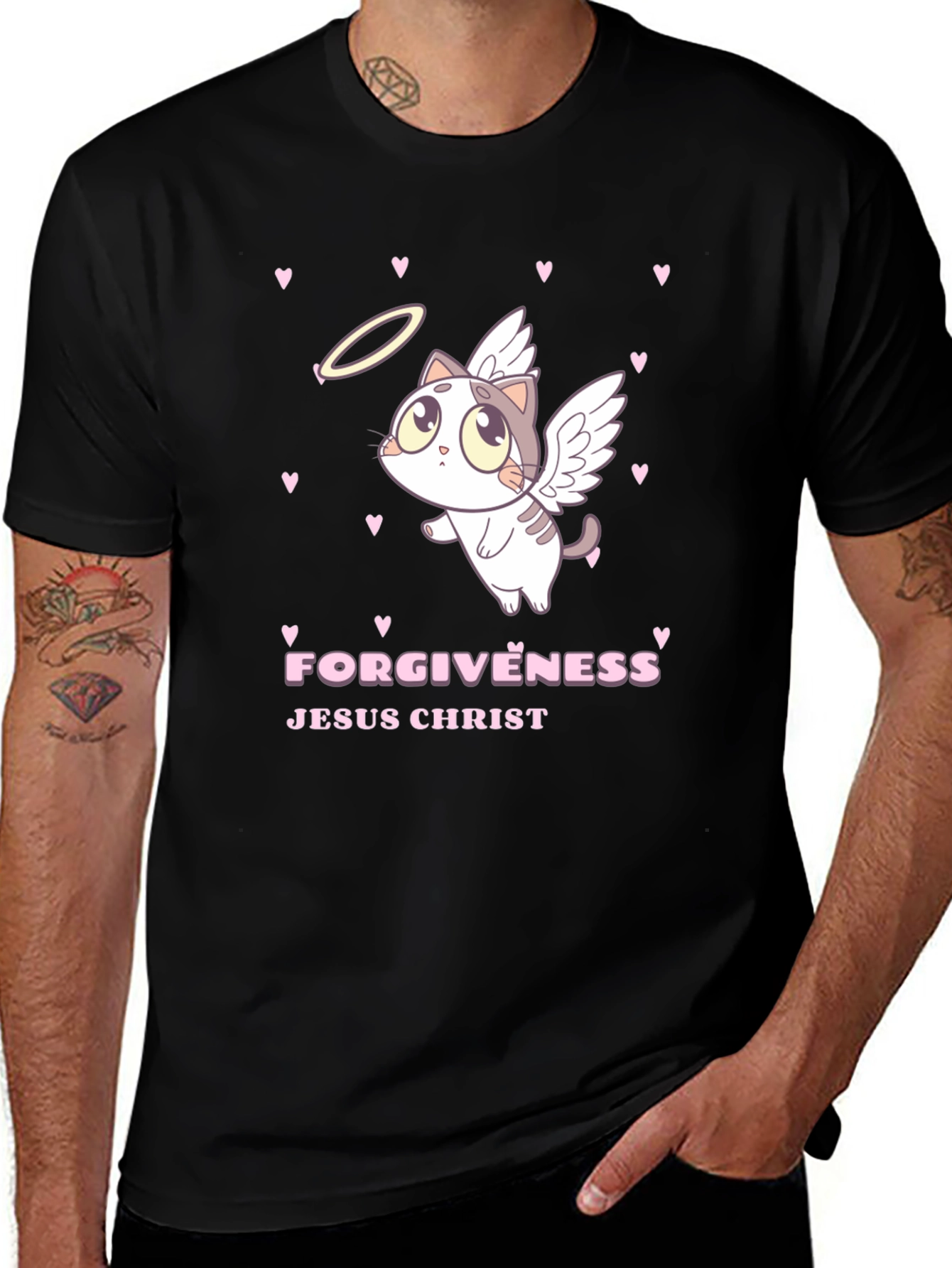 Angel Cat "Forgiveness" Graphic Tee