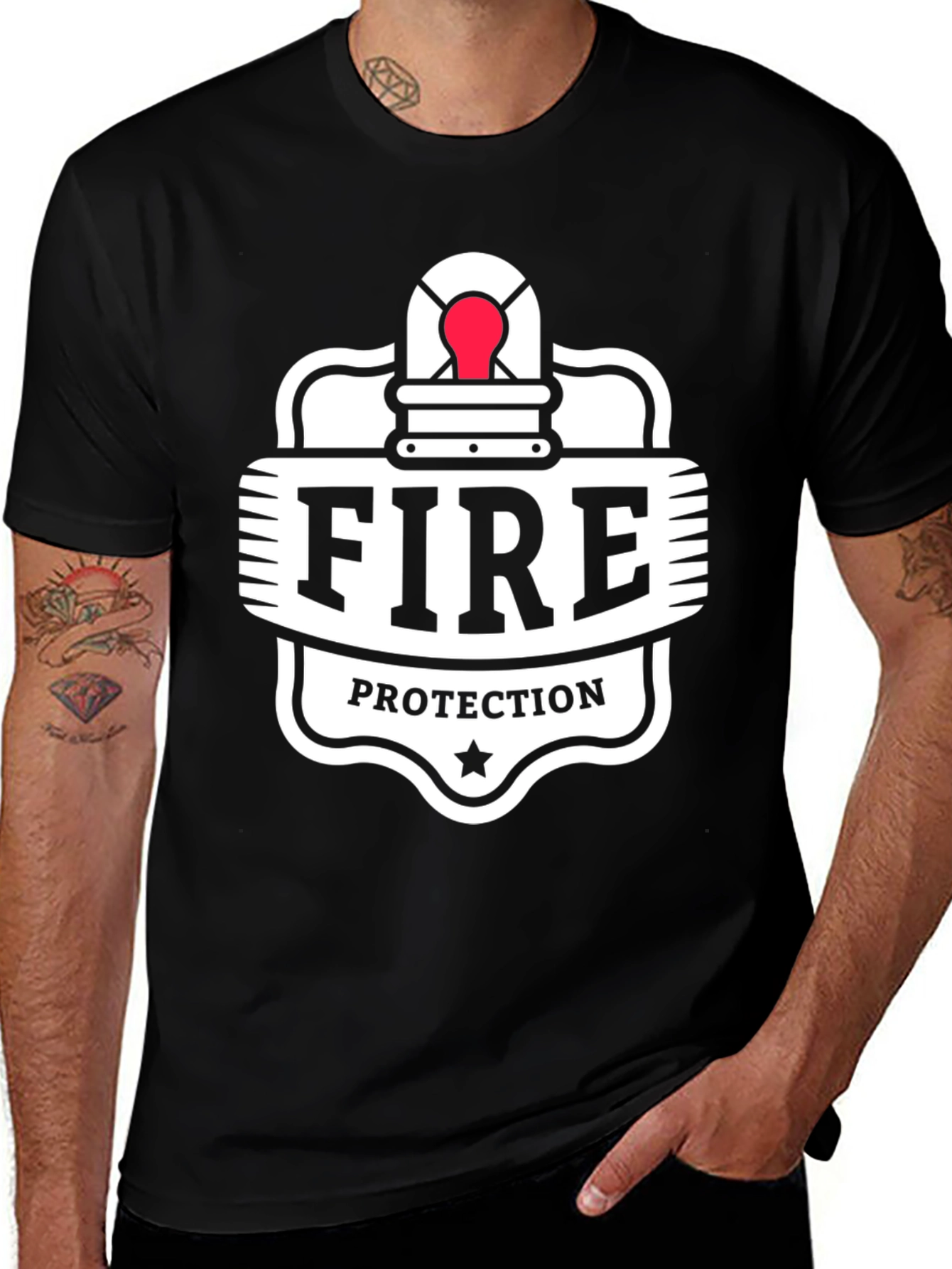 Fire Protection Graphic T-Shirt - Black