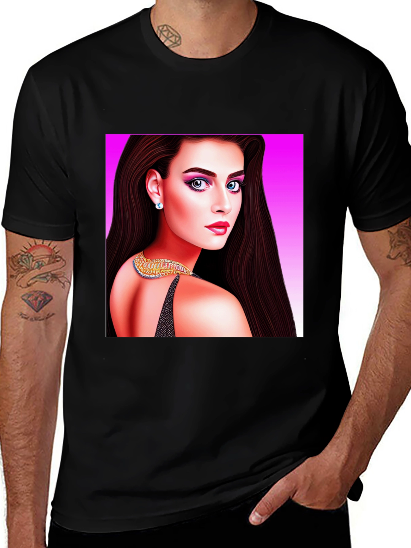 Variant 21 of Glamour Girl Graphic Tee - Stylish Black T-Shirt