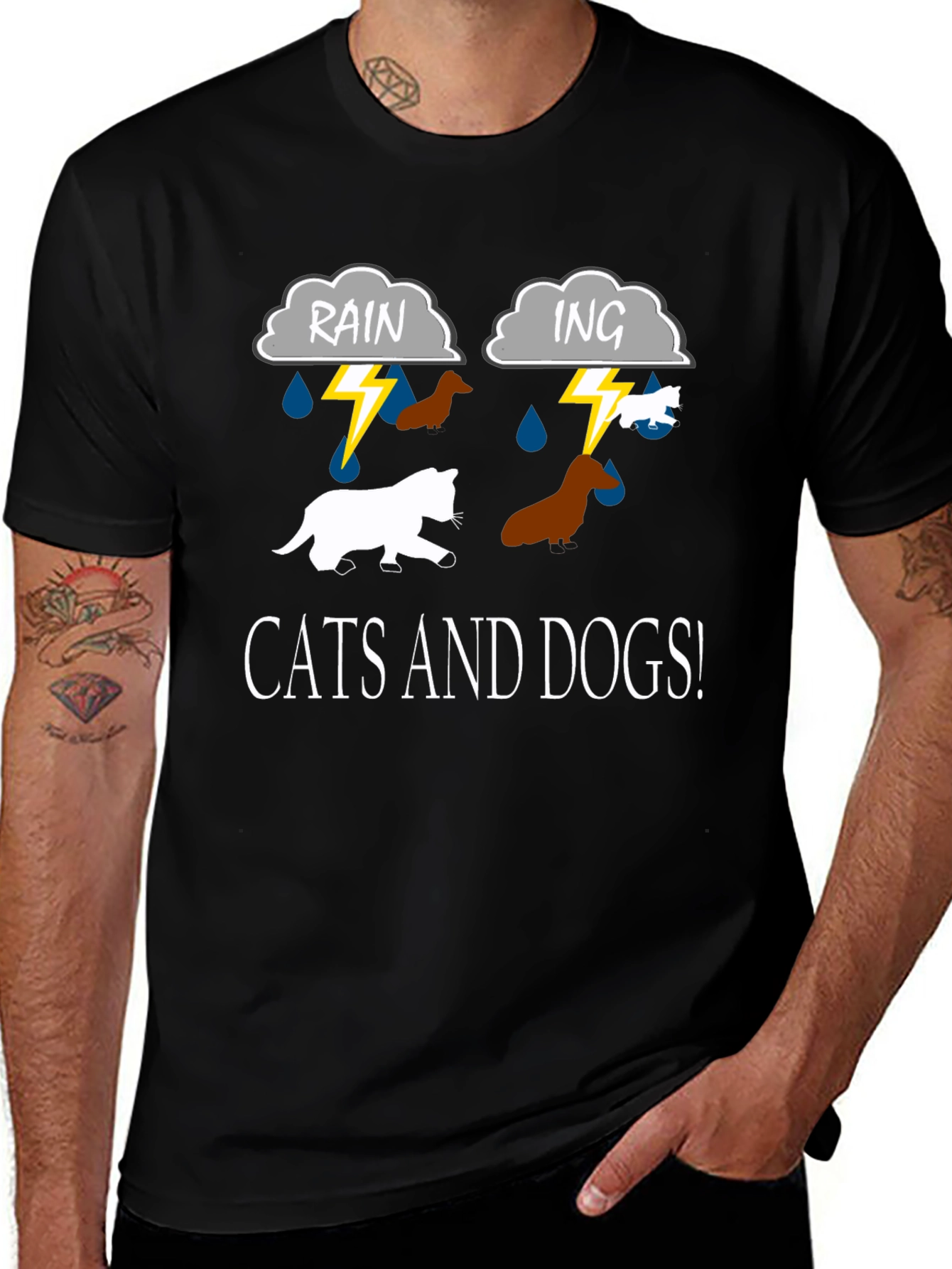Variant 2 of Raining Cats and Dogs Graphic Tee