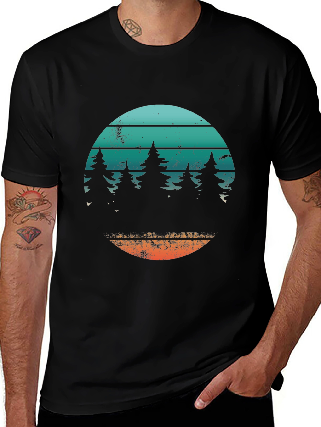 Variant 19 of Retro Forest T-Shirt - Vintage Style Tee