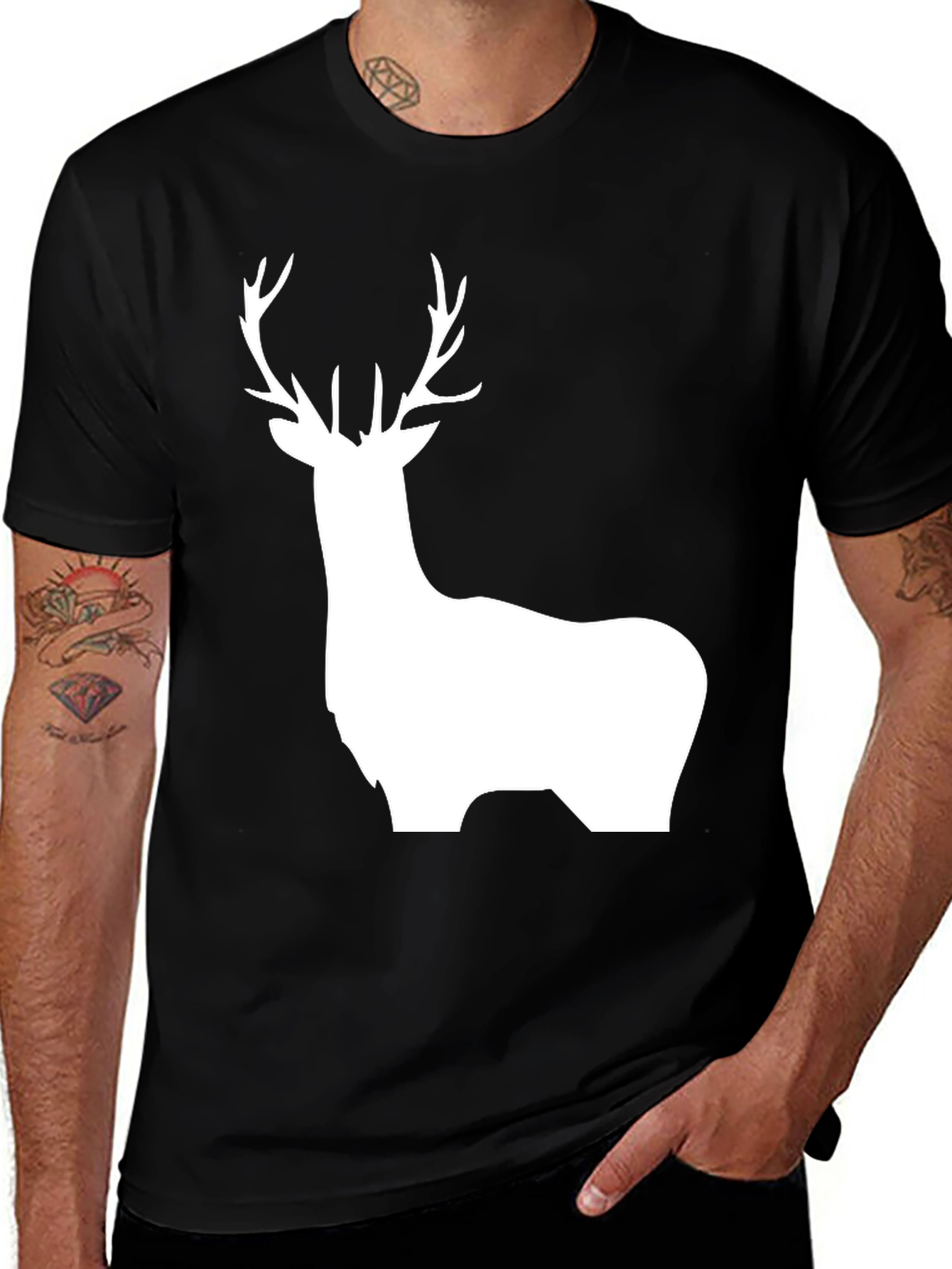 Variant 23 of Black Deer Silhouette T-Shirt