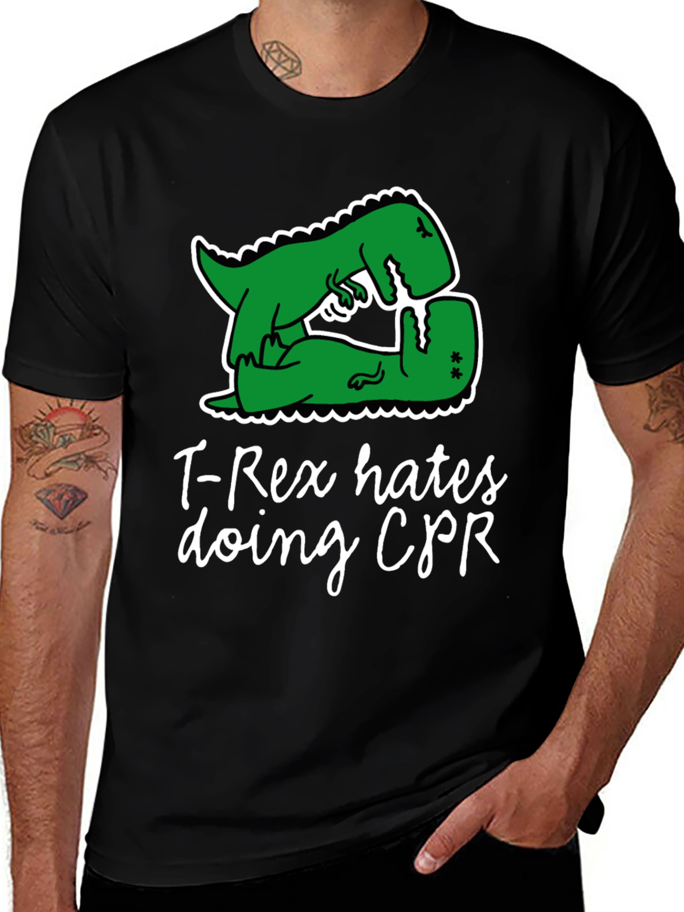 T-Rex Hates CPR Graphic Tee
