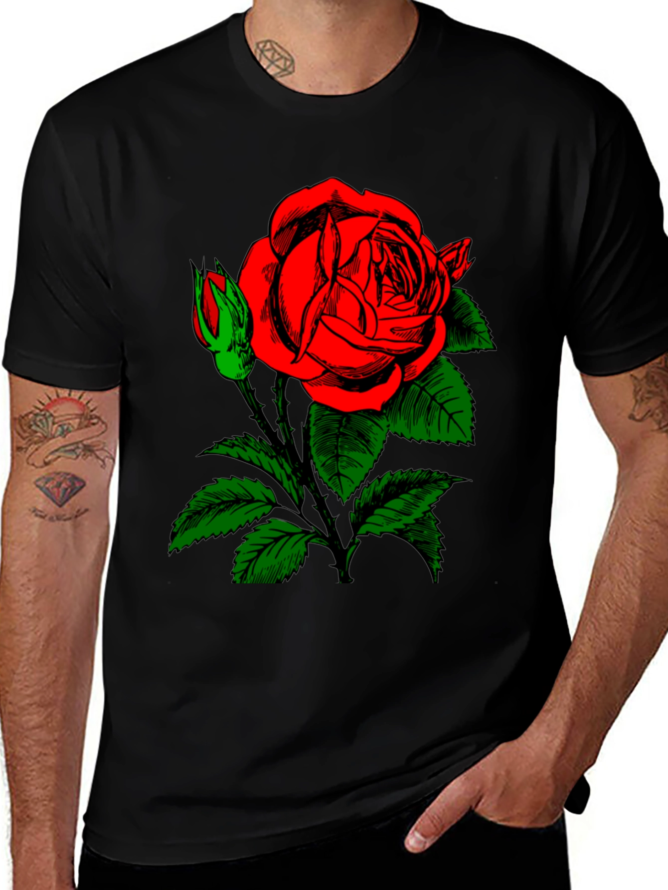 Black Rose Graphic Black T-Shirt main image