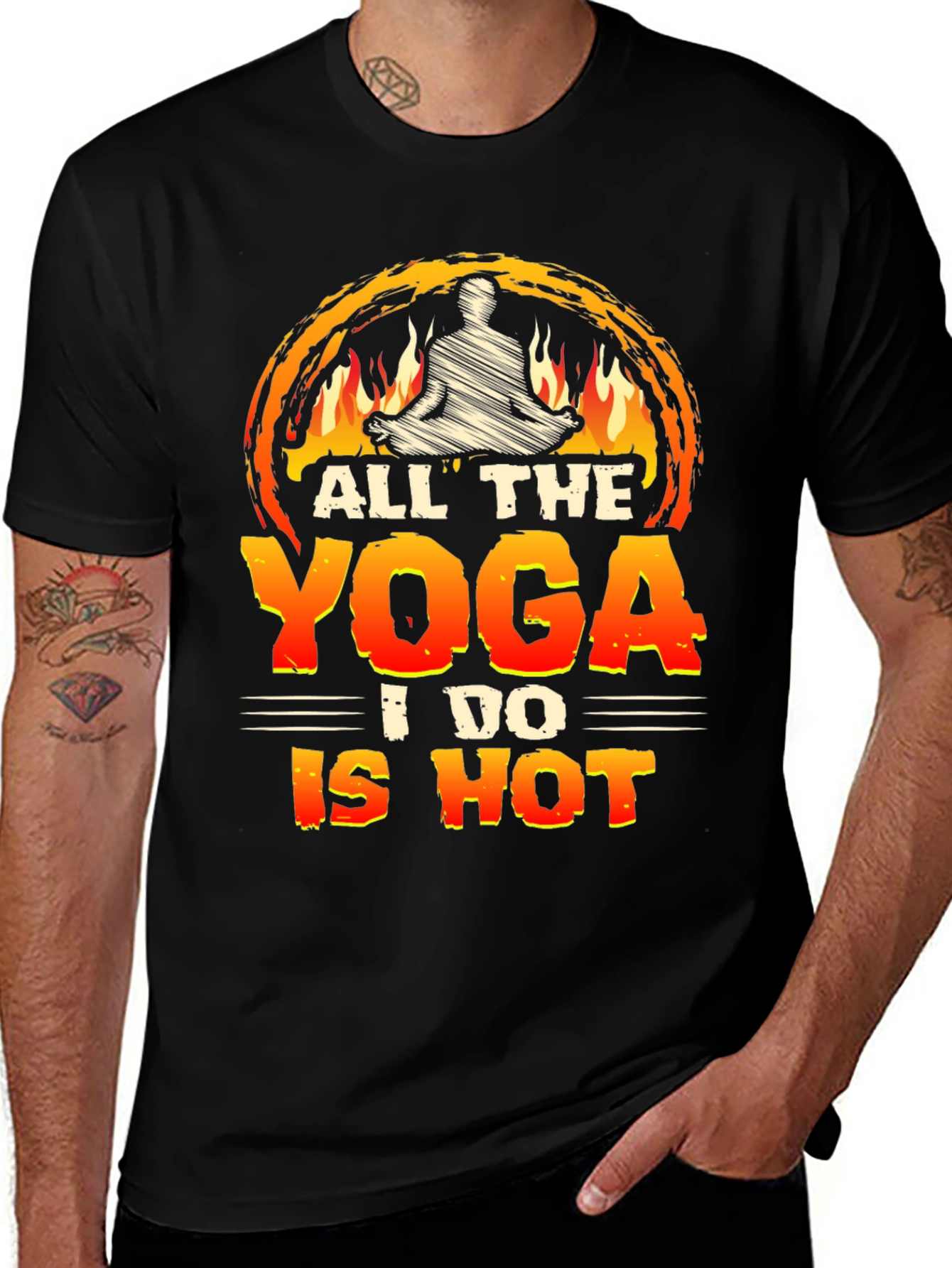 Variant 27 of Hot Yoga Graphic Tee - Meditation Humor