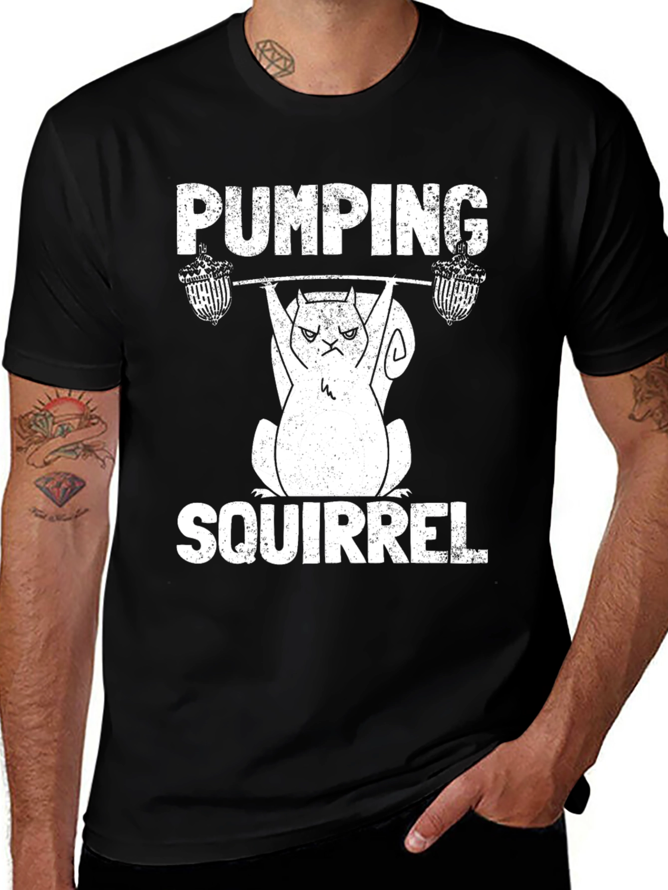 Variant 25 of Pumping Squirrel T-Shirt - Funny Gym Workout Tee