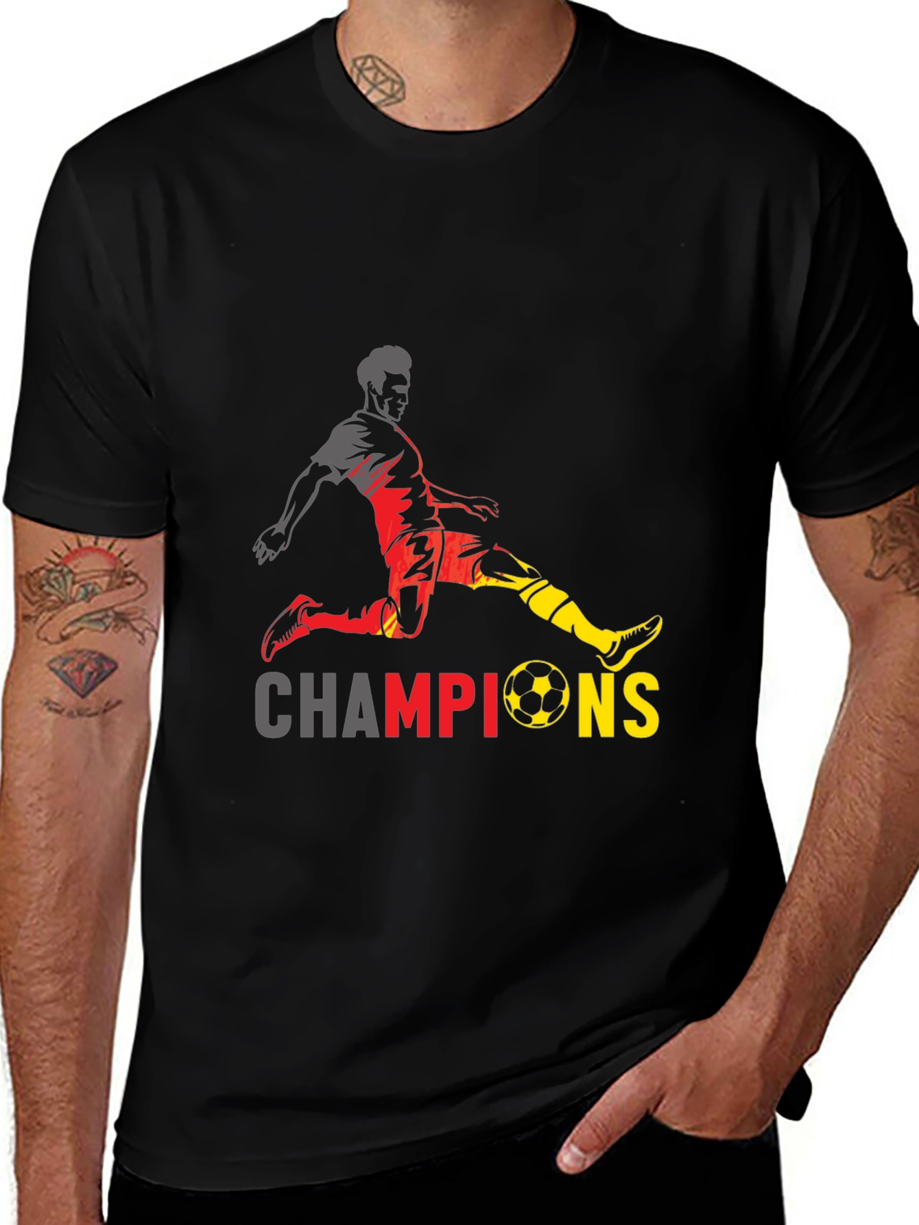 Variant 16 of Champions Soccer Graphic T-Shirt - Black