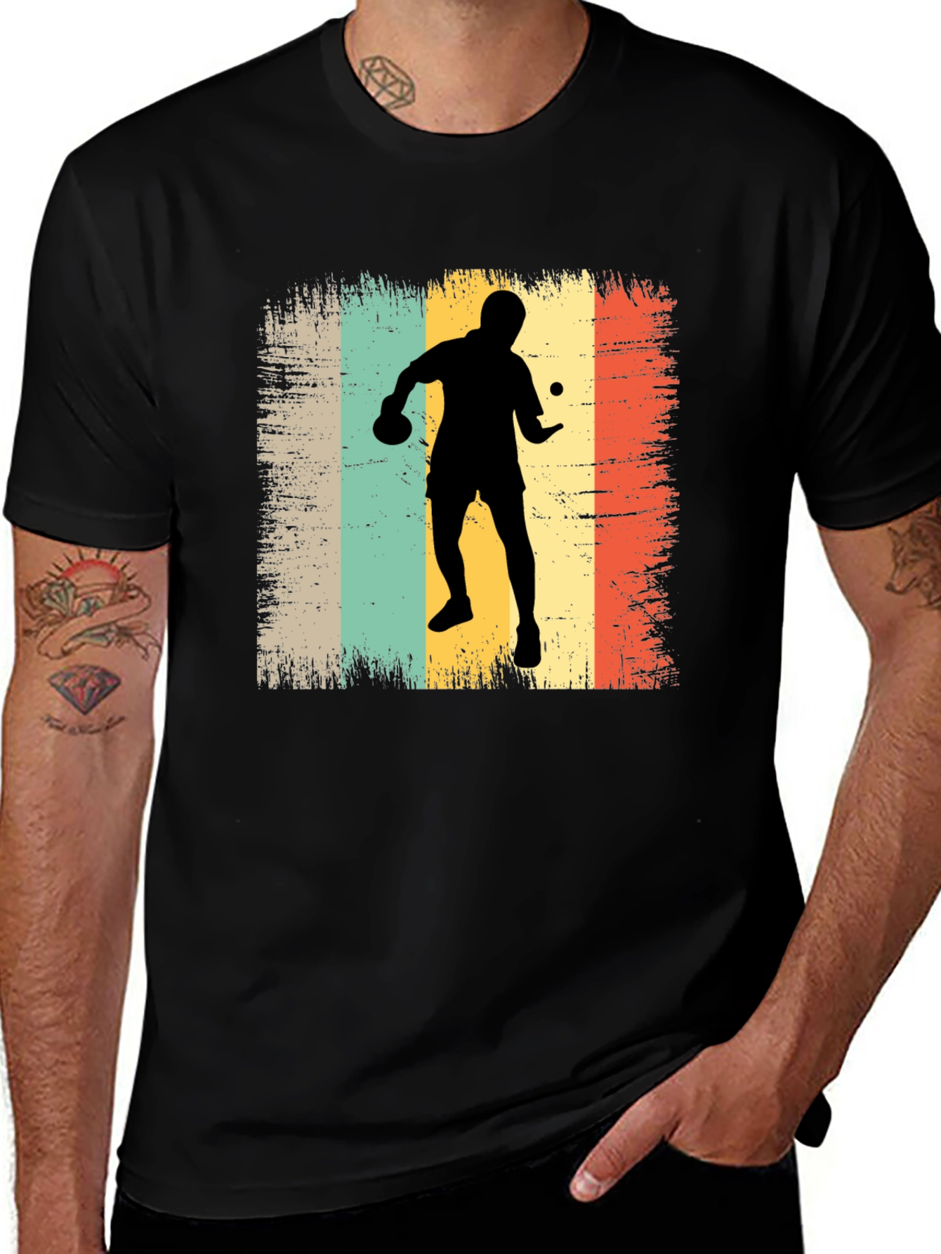 Variant 3 of Retro Table Tennis Player Graphic T-Shirt