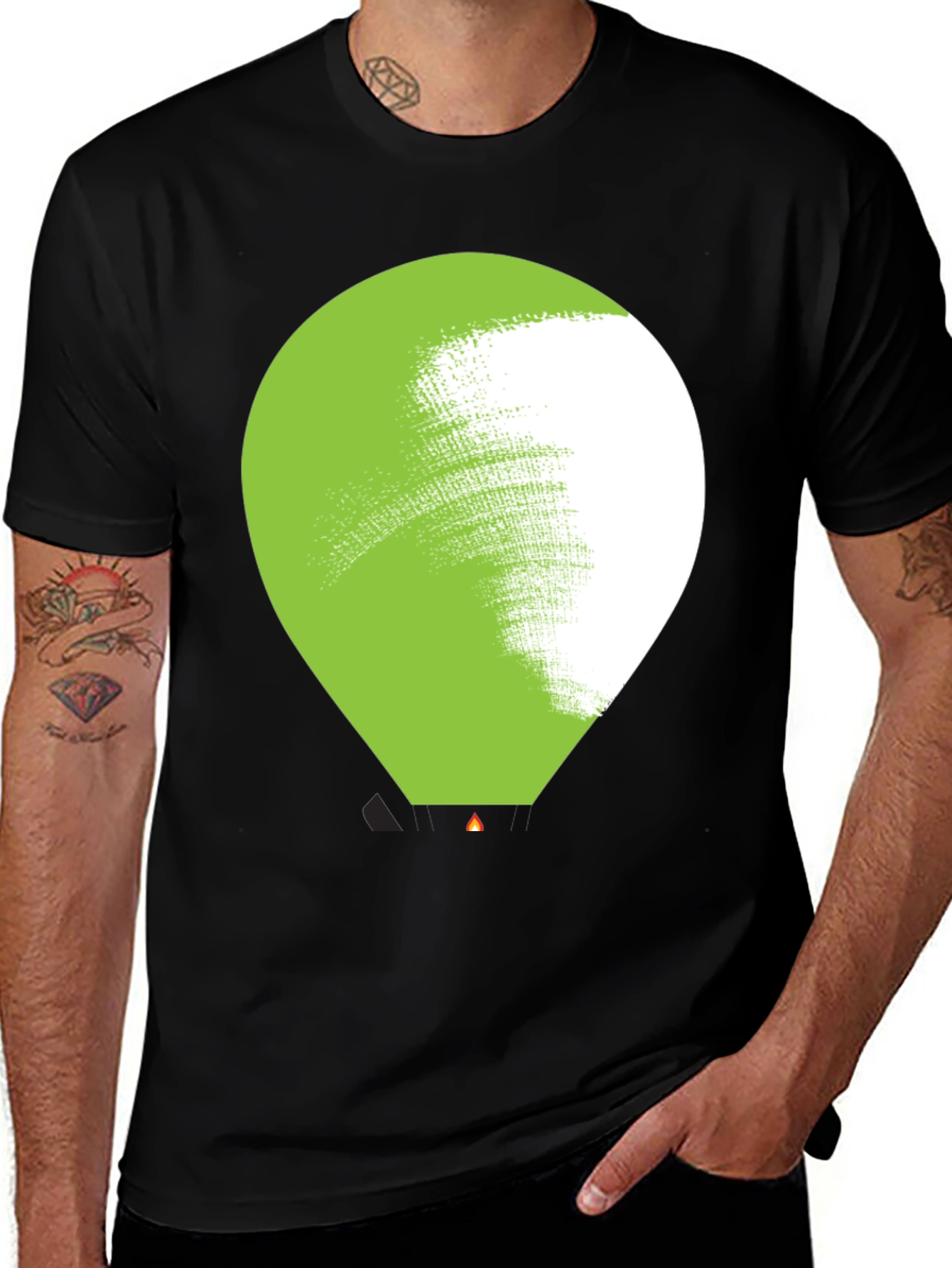 Variant 16 of Fun Balloon Graphic Tee - Black Cotton Comfort