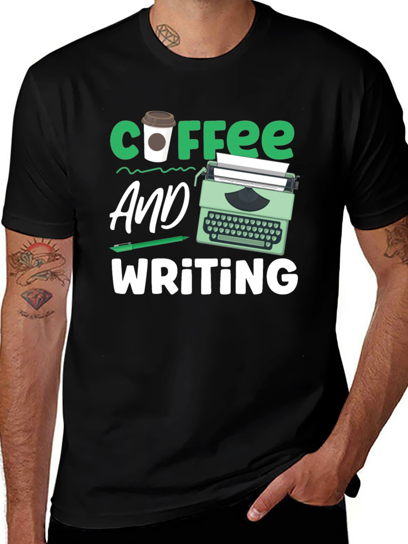 Coffee & Writing T-Shirt - Writer's Gift