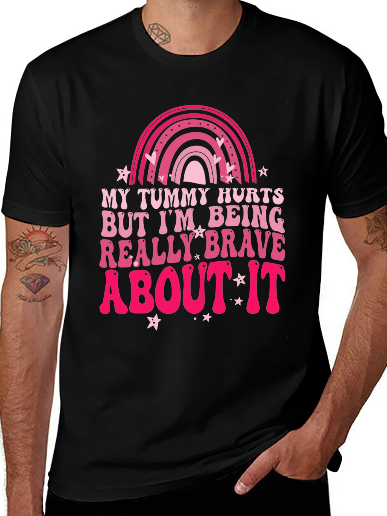 Variant 19 of Funny Tummy Hurts Brave Graphic Tee