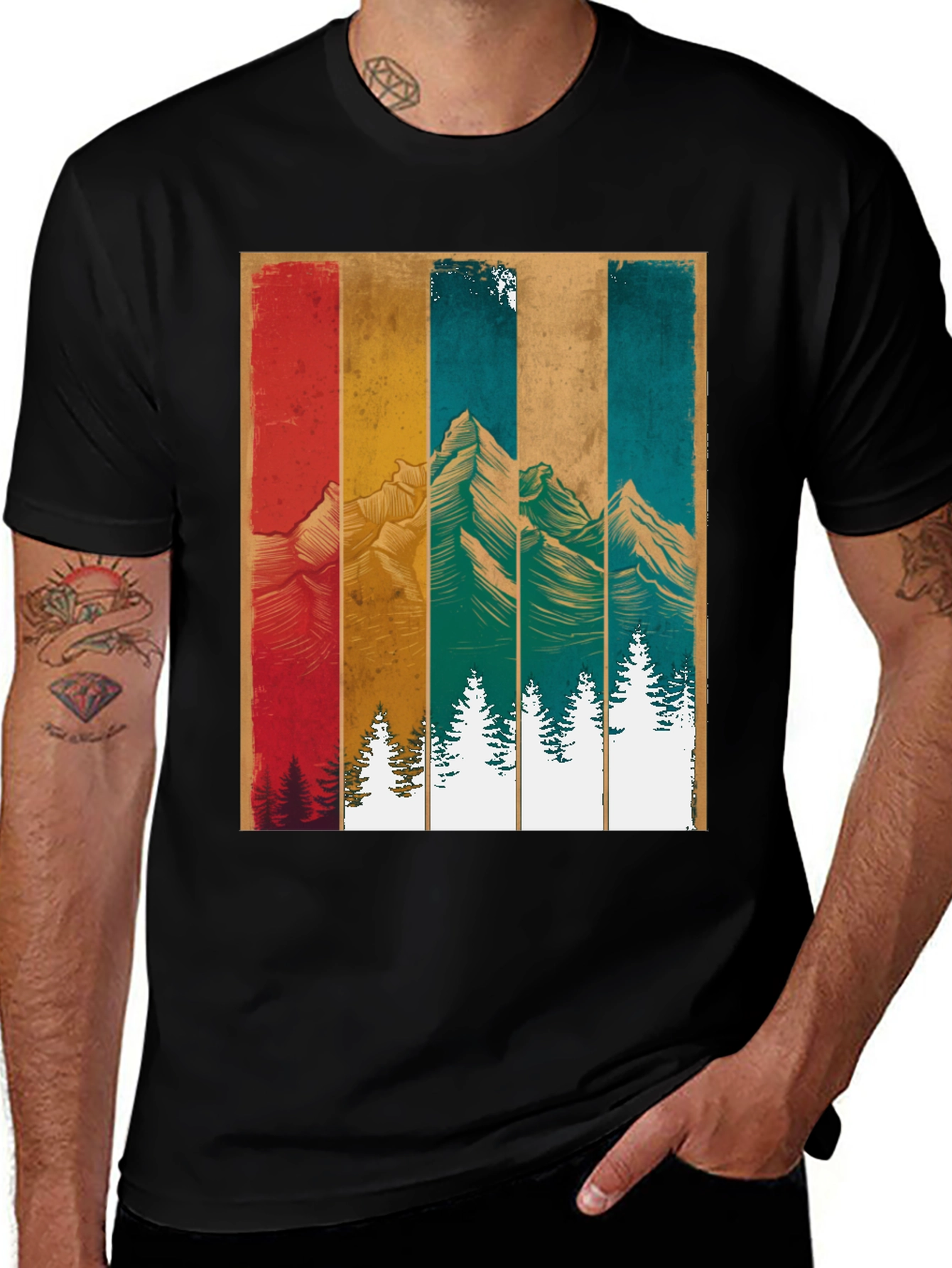 Variant 20 of Retro Mountainscape Graphic Tee