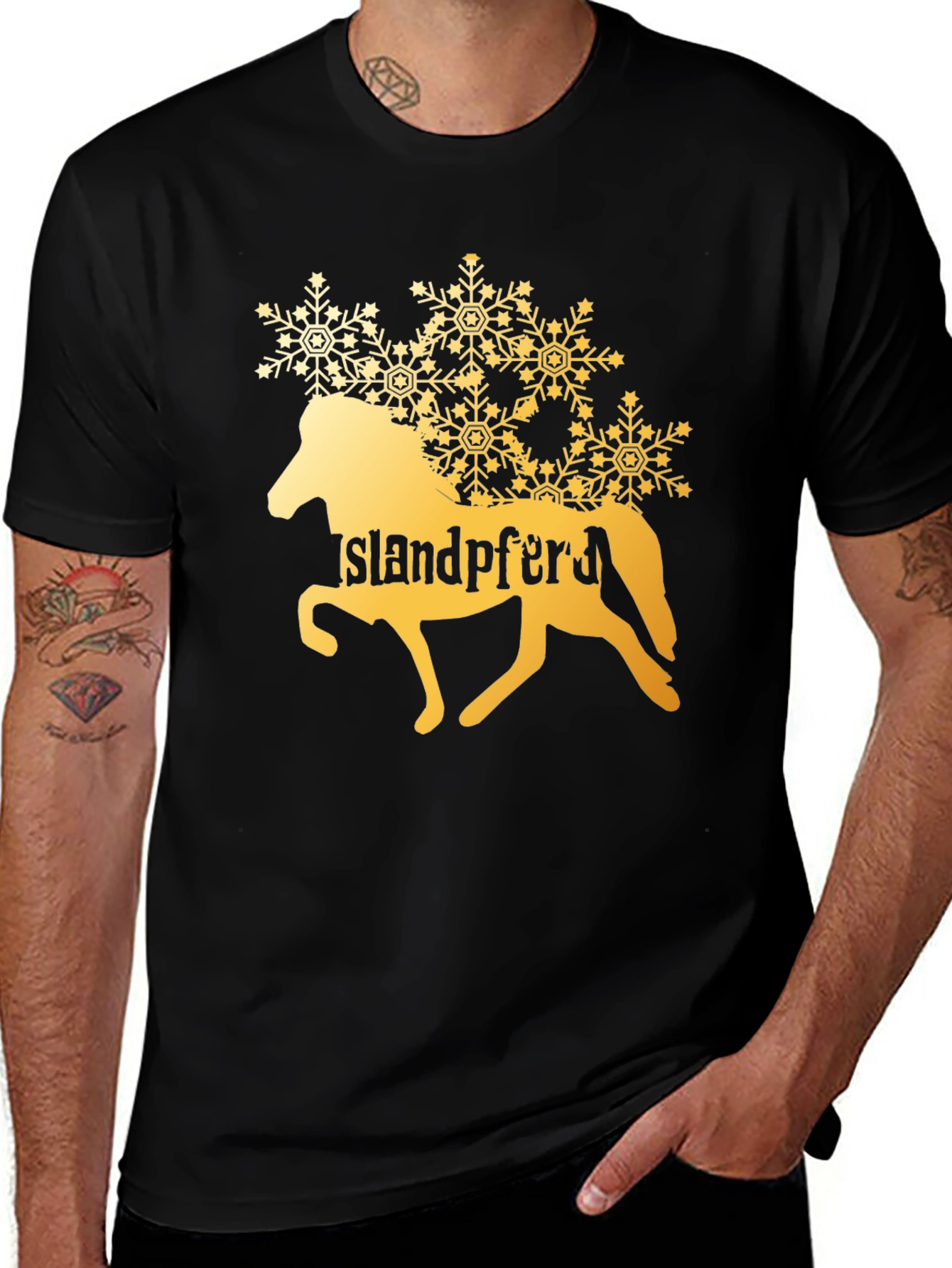 Variant 6 of Islandpferd T-Shirt, Horse Snowflake Design