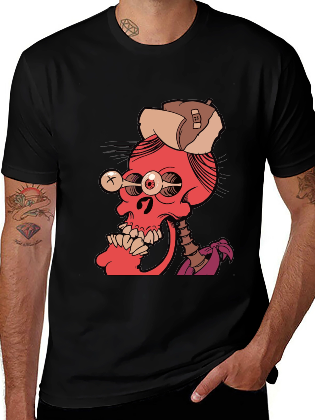 Variant 30 of Edgy Skeleton Graphic Tee