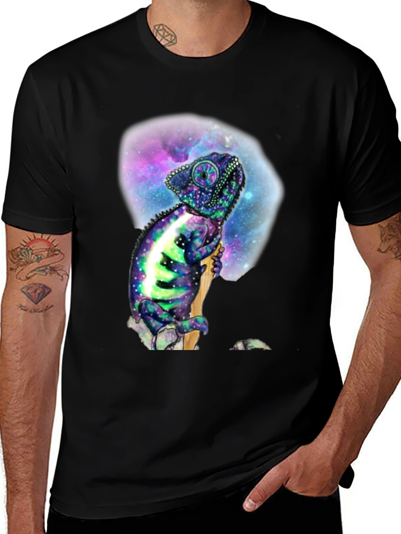 Variant 11 of Cosmic Chameleon Graphic Tee - Unique Design!