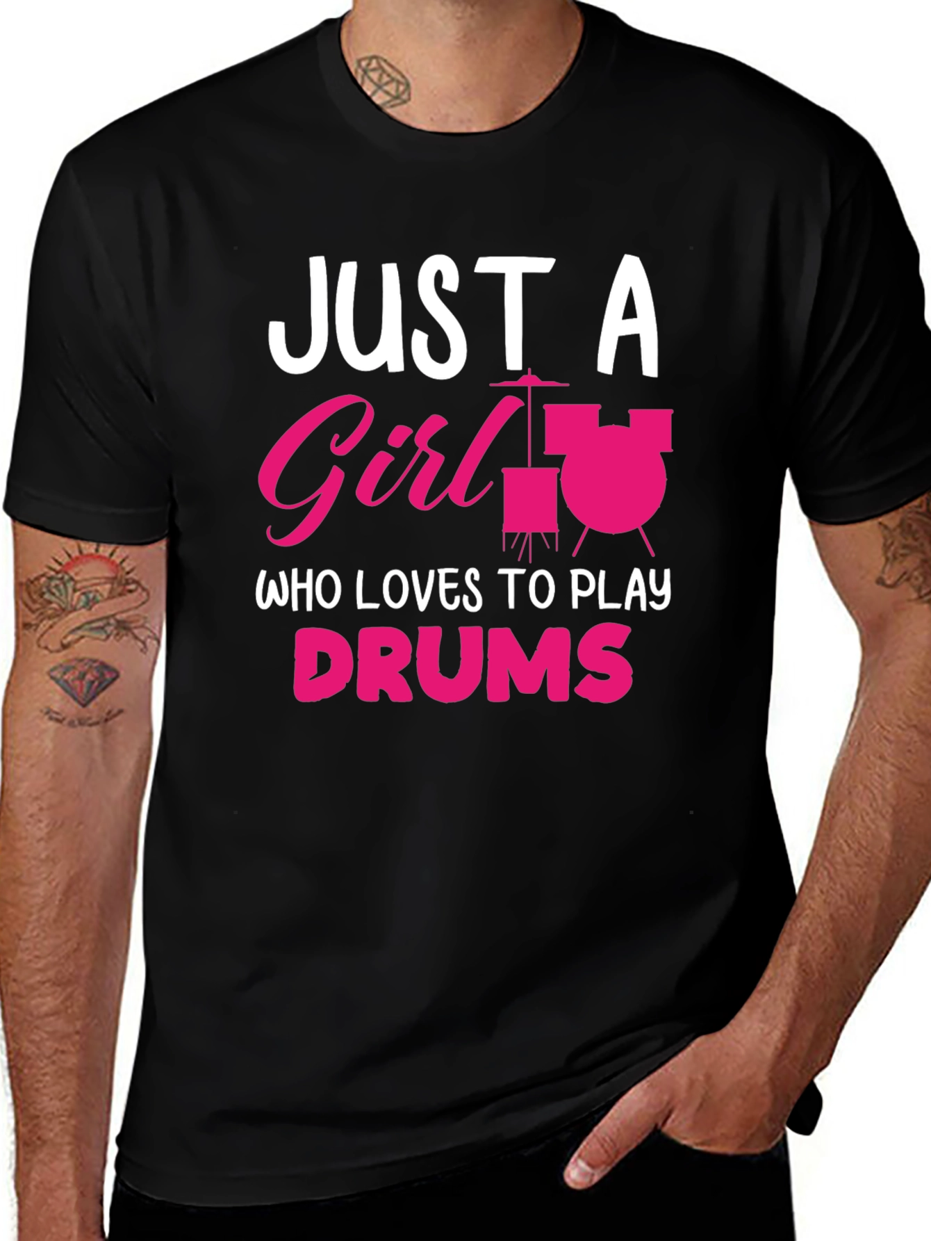 Variant 4 of Just a Girl Who Loves to Play Drums T-Shirt
