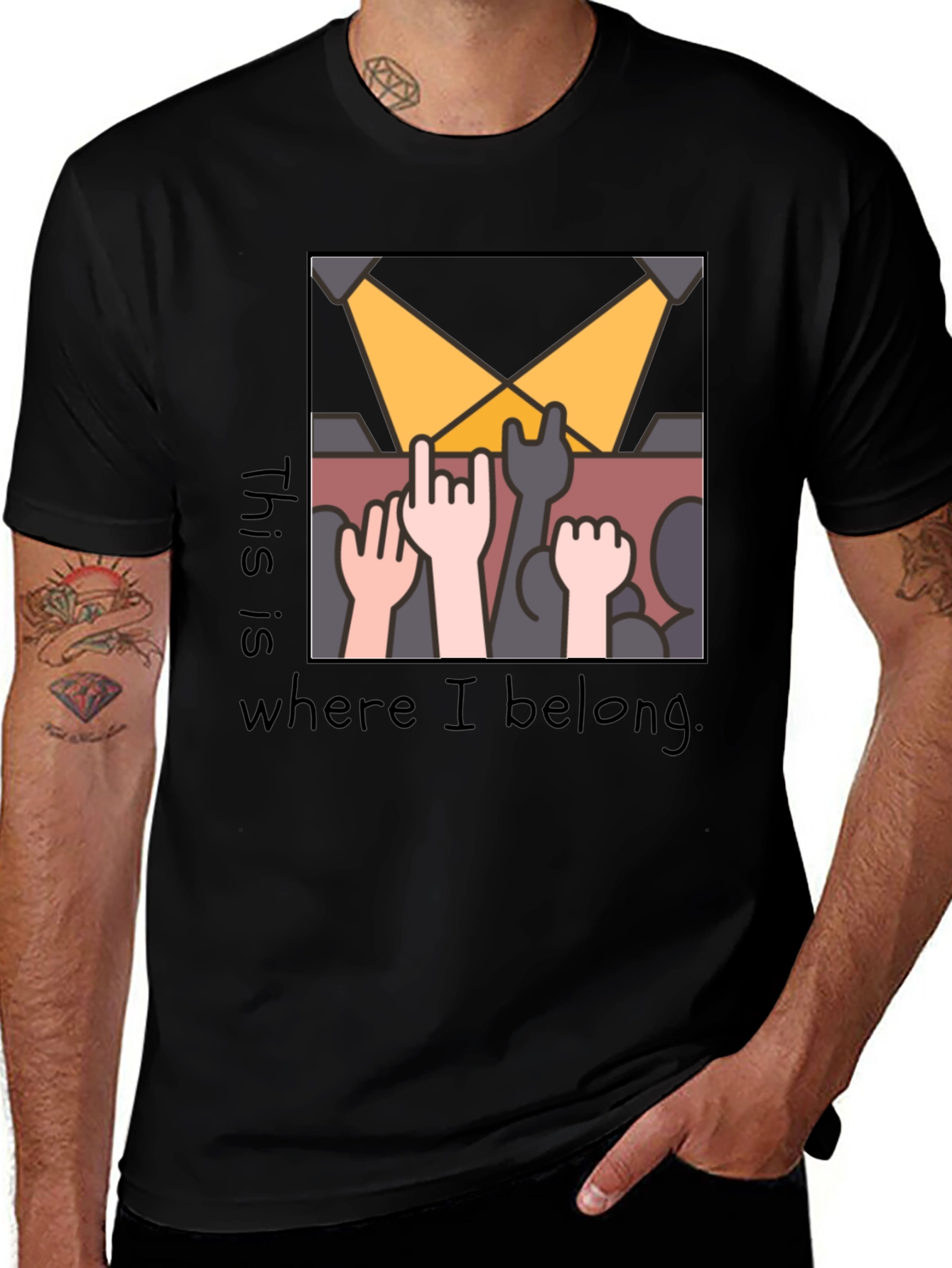 Variant 30 of Rock Concert Graphic Tee - This is Where I Belong T-Shirt