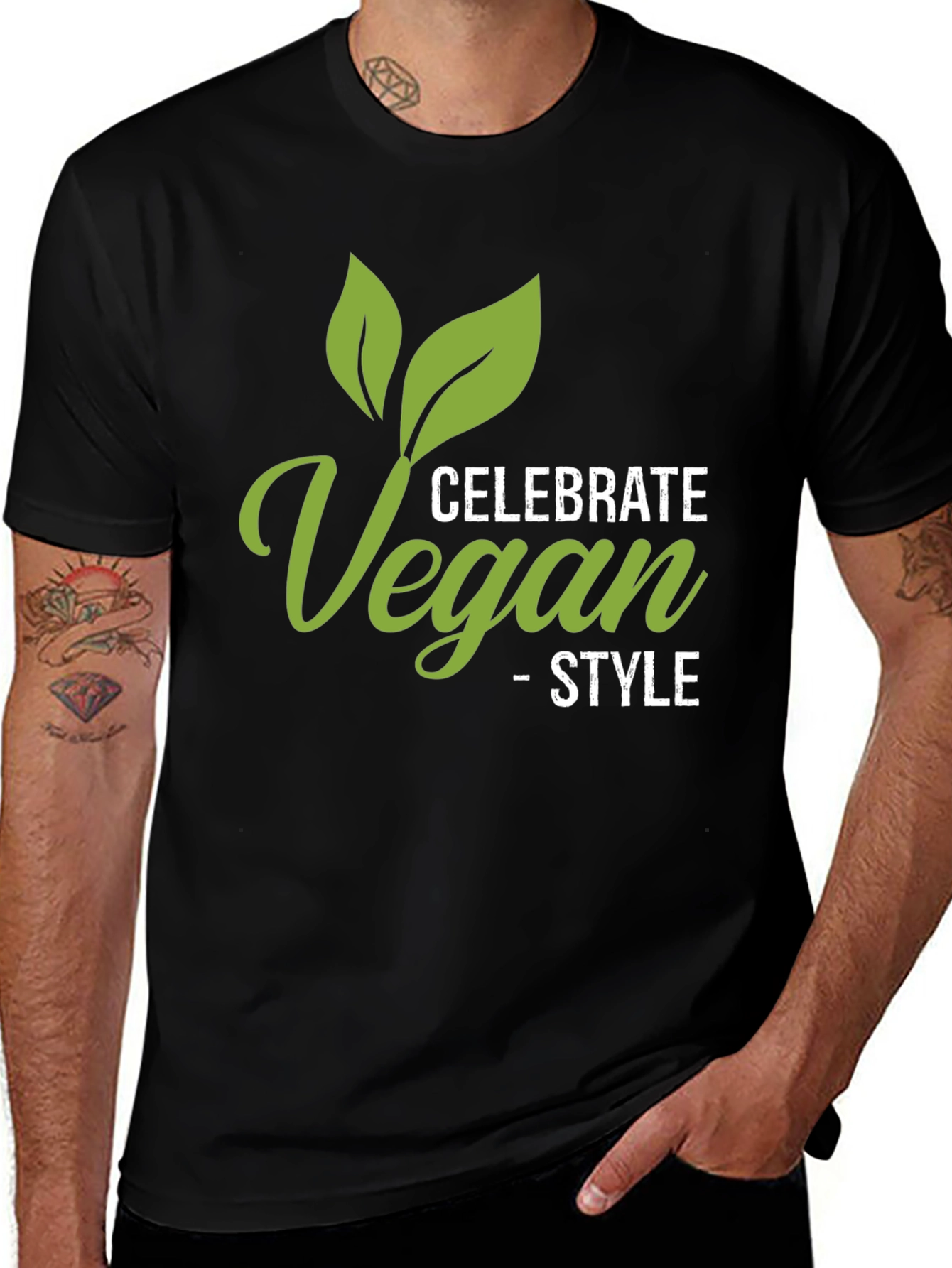 Variant 12 of Celebrate Vegan Style Black T-Shirt