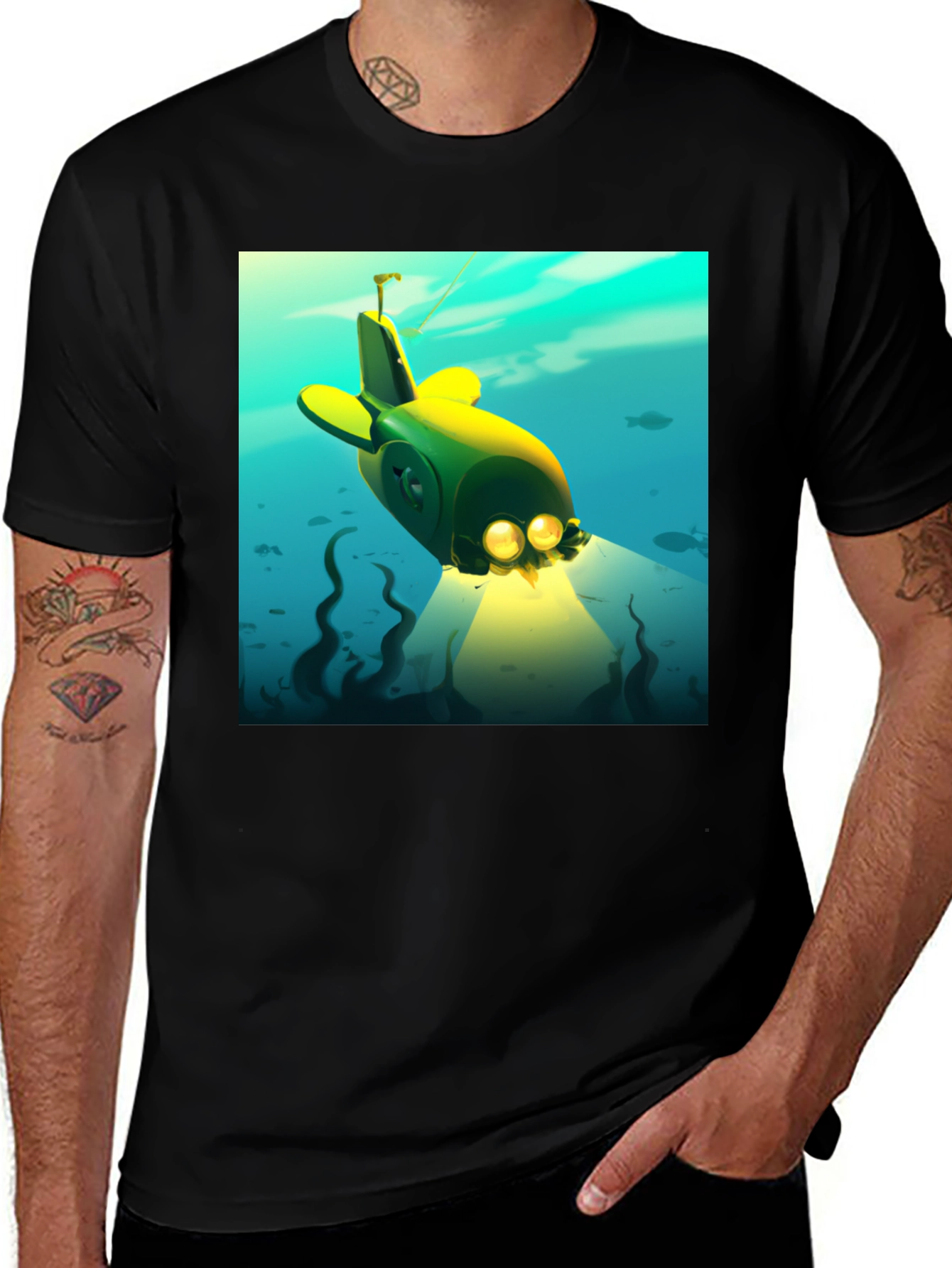 Cartoon Submarine Graphic Tee