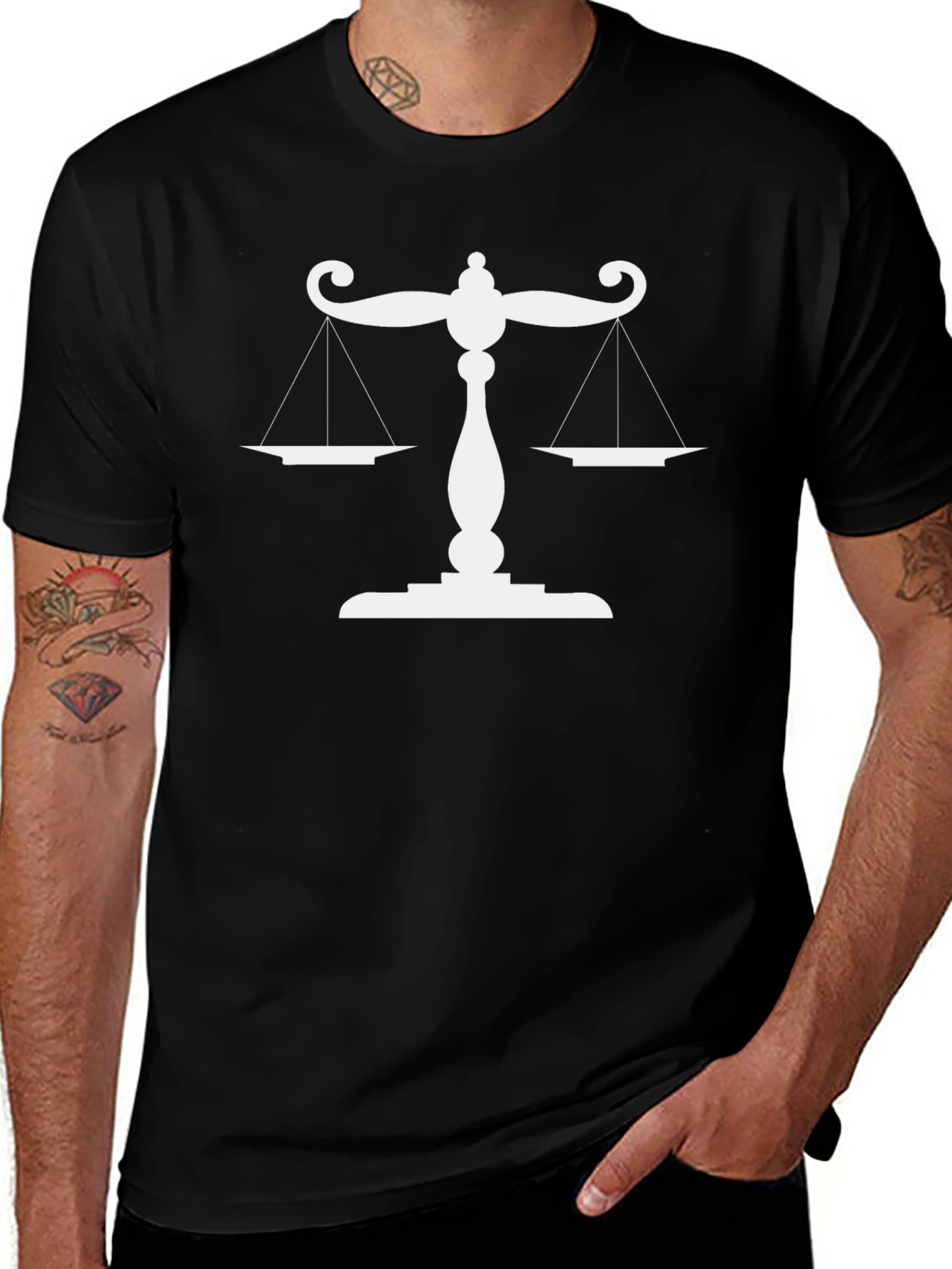 Scales of Justice Graphic T-Shirt - Black
