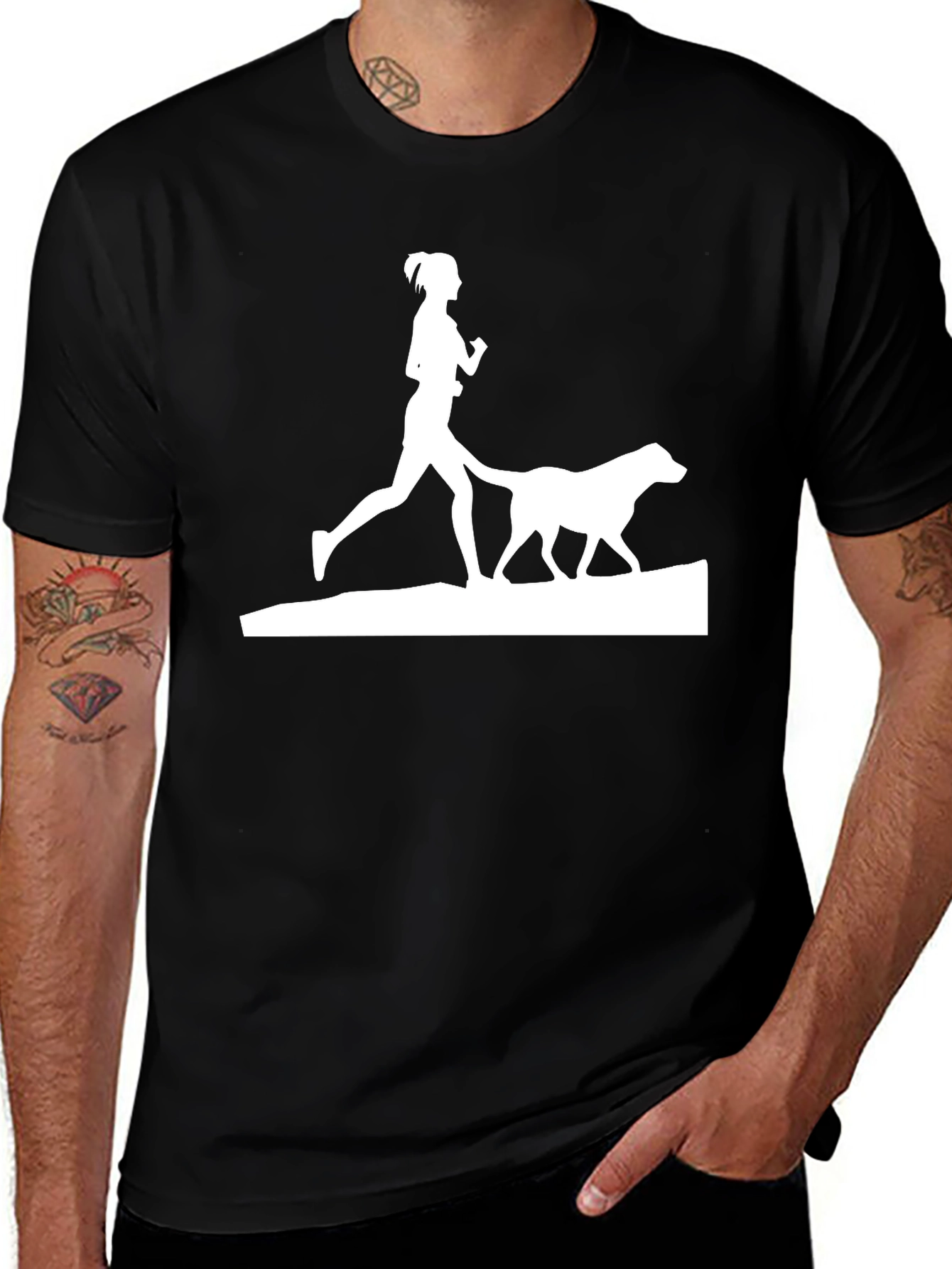 Variant 27 of Dog Walking T-Shirt - Run With Your Best Friend