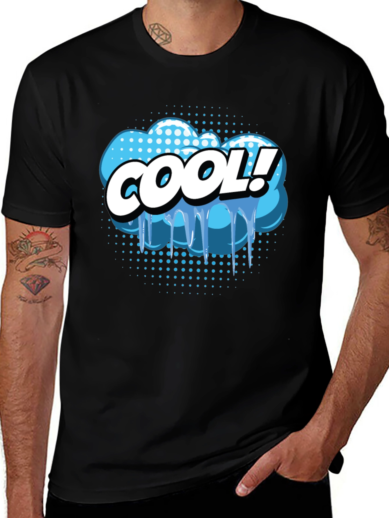 Variant 16 of Cool Comic Style Graphic Tee - Black