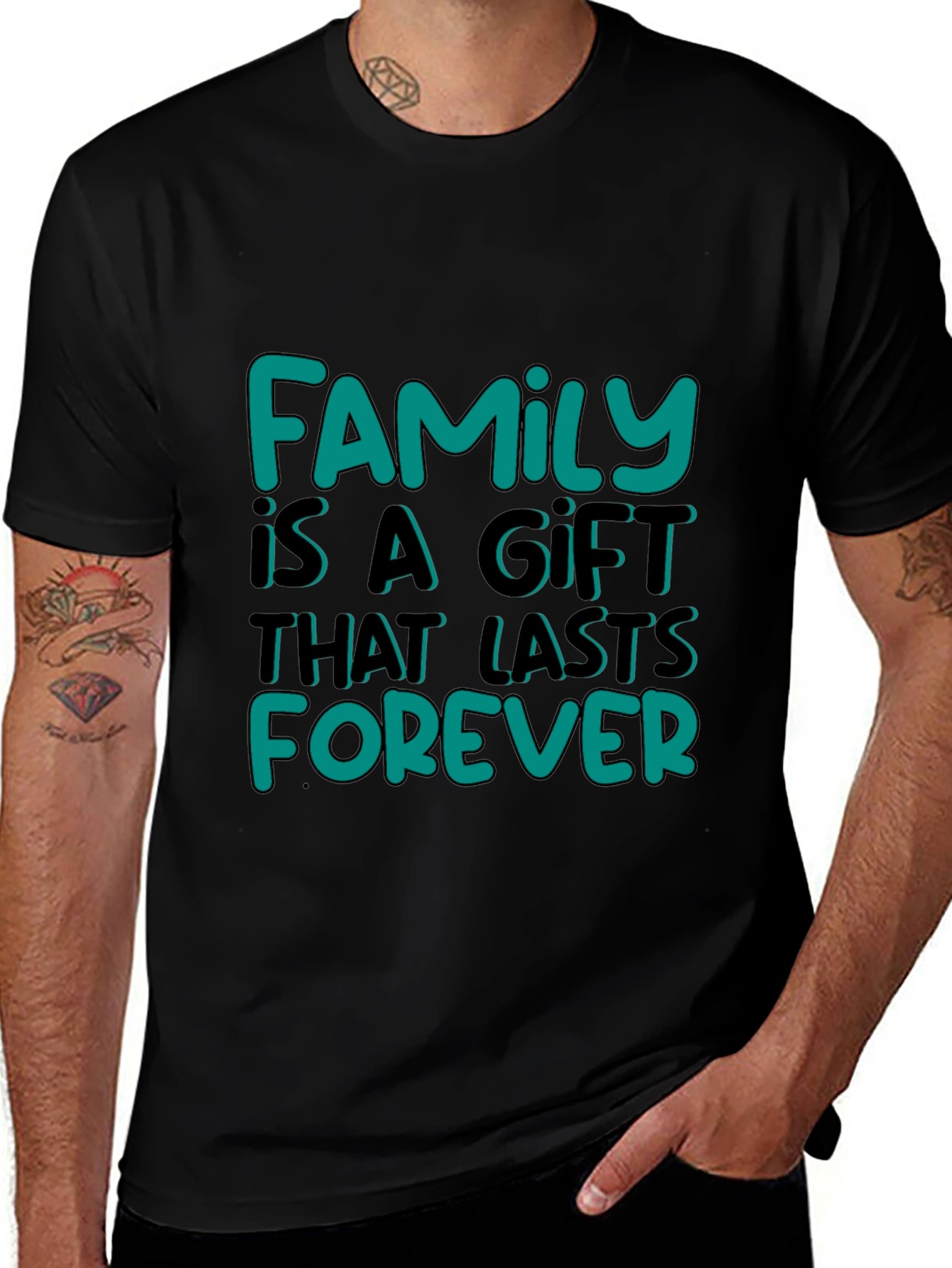 Variant 14 of Family Is A Gift Graphic Tee - Black