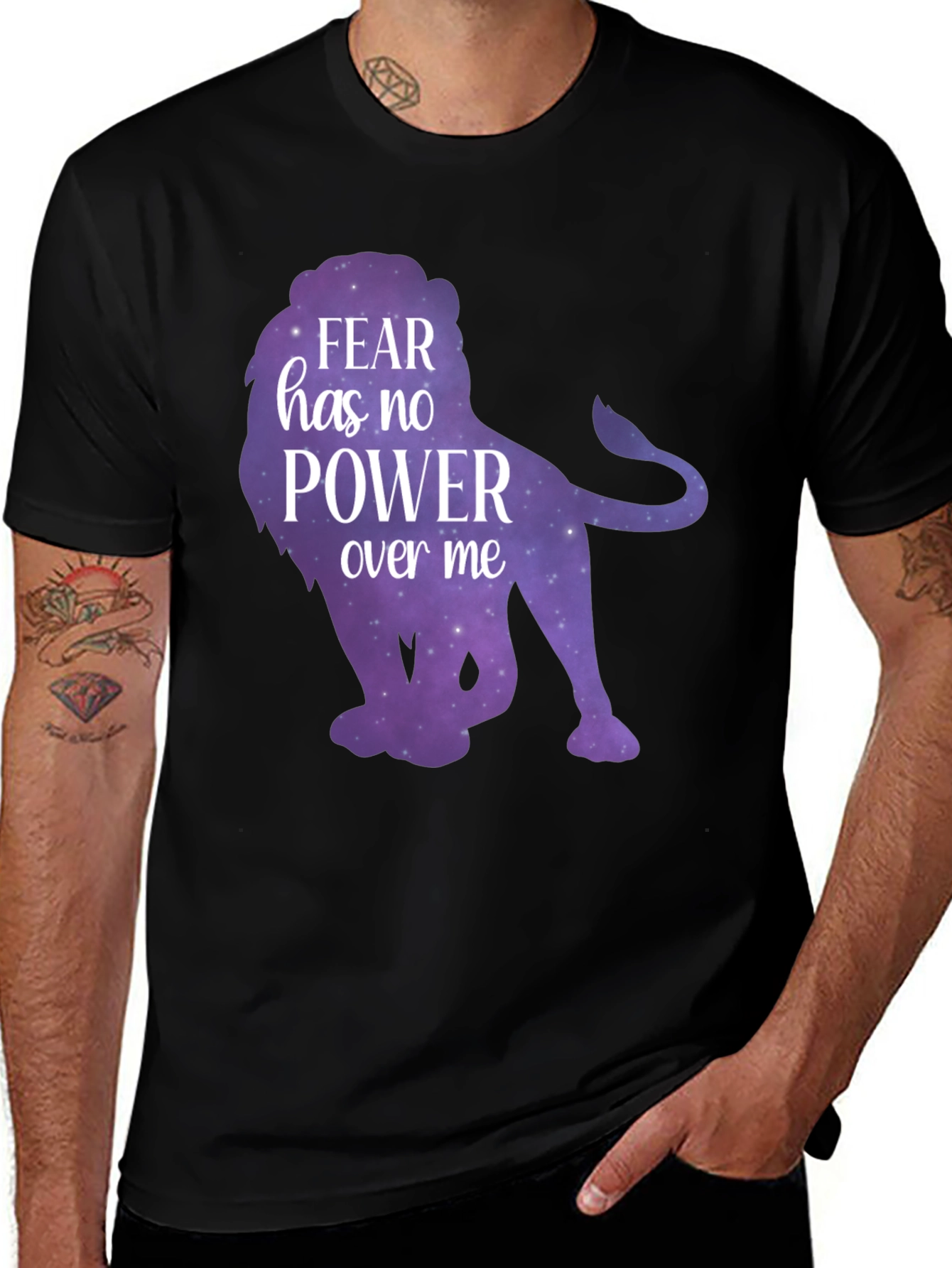 Variant 24 of Fear Has No Power Lion Graphic Tee