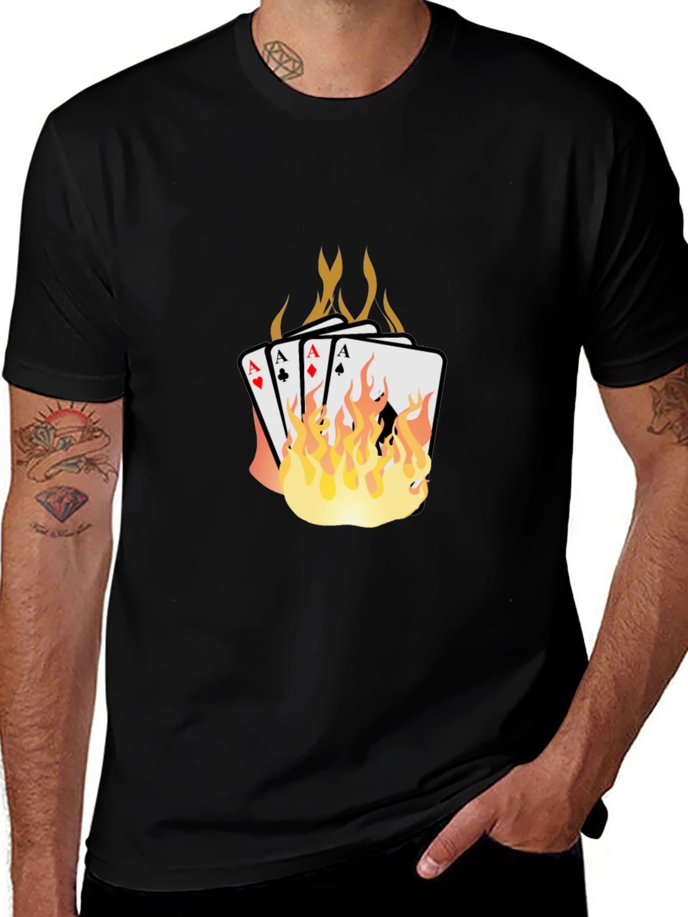 Variant 7 of Flaming Aces Graphic T-Shirt