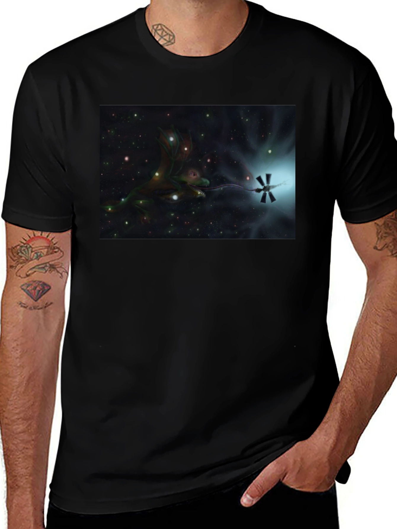 Cosmic Dragon Black T-Shirt