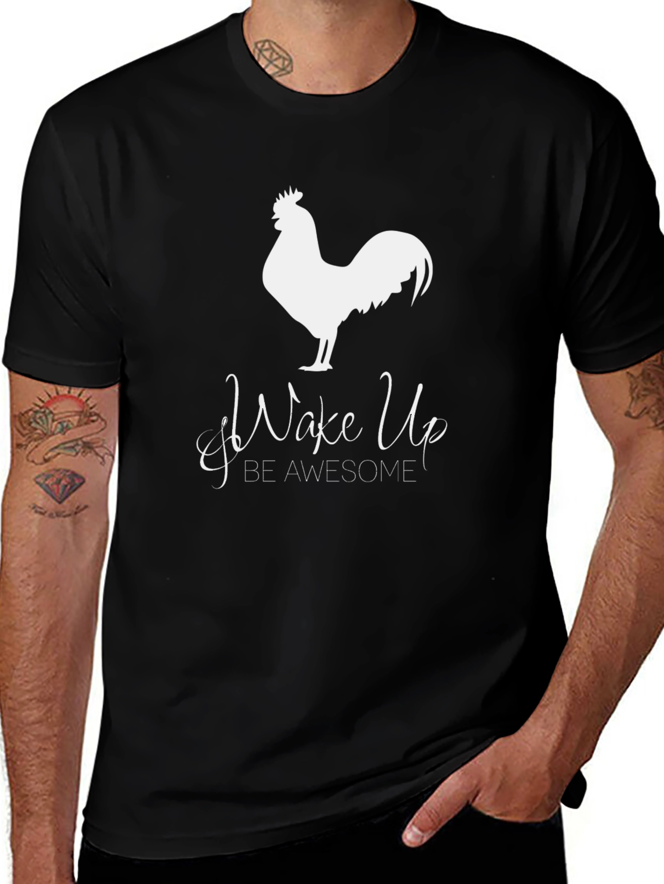 Variant 7 of Wake Up Awesome Rooster Graphic Tee