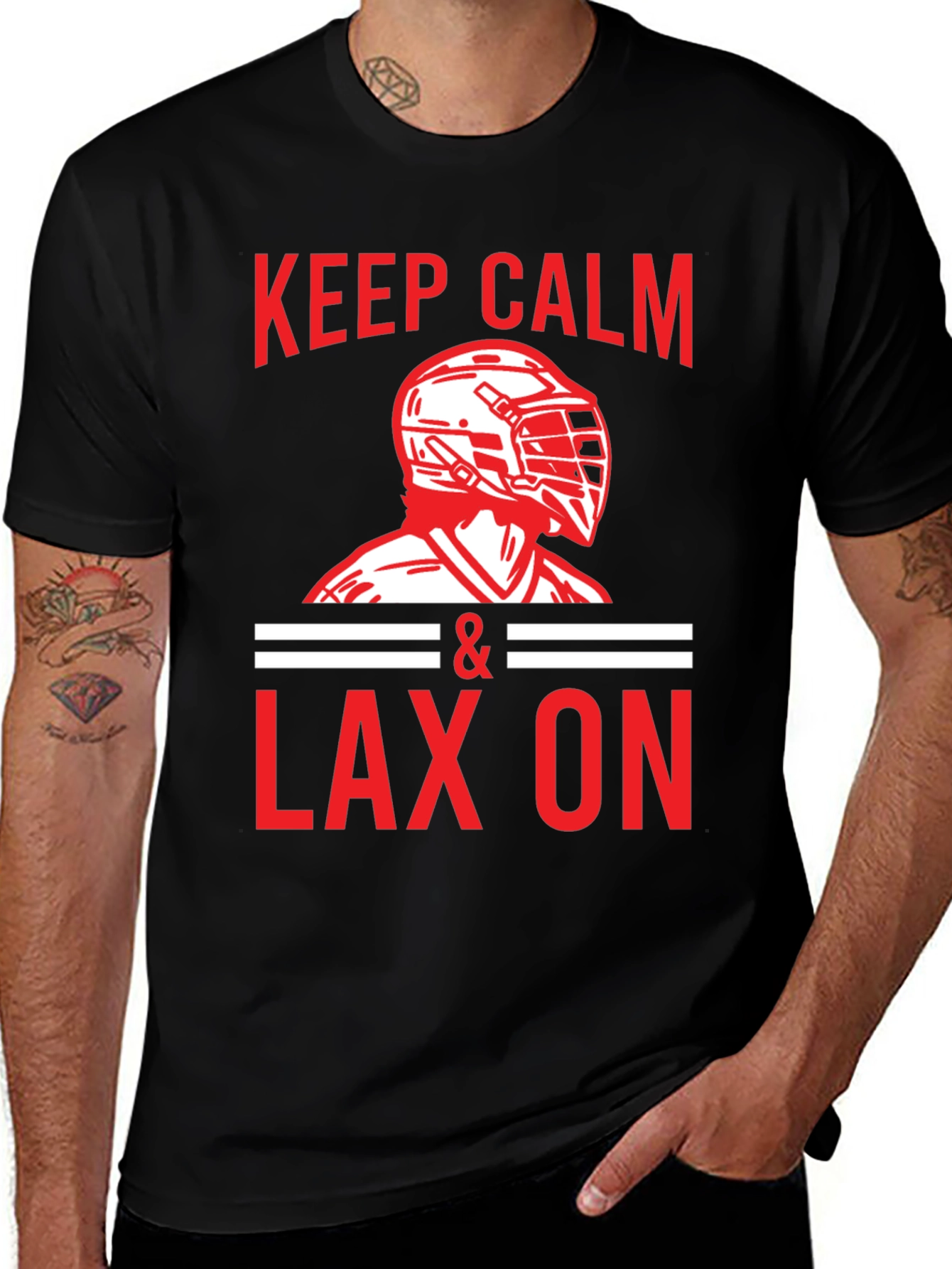 Variant 13 of Keep Calm & Lax On Lacrosse Graphic Tee