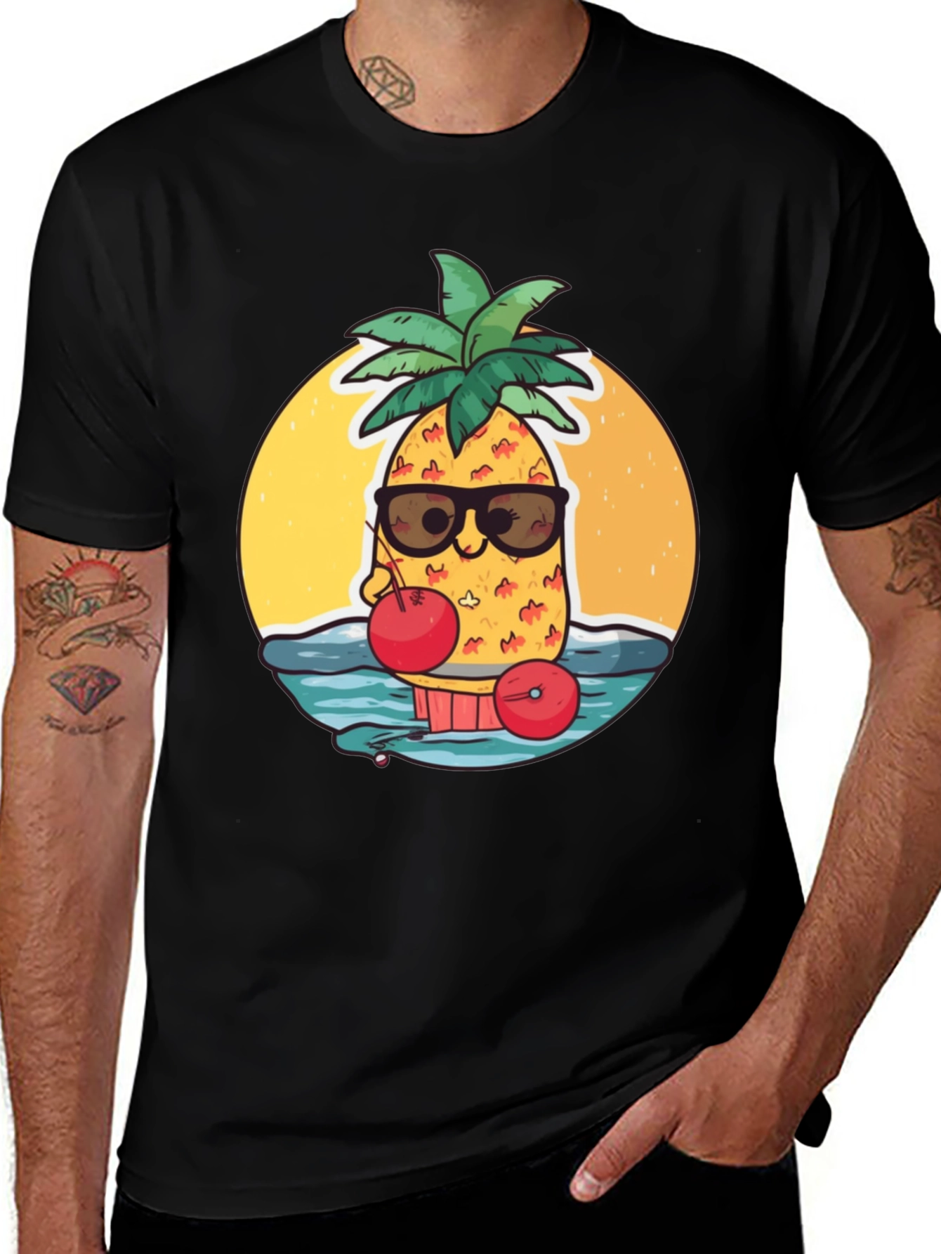 Variant 25 of Cool Pineapple T-Shirt - Summer Vibes