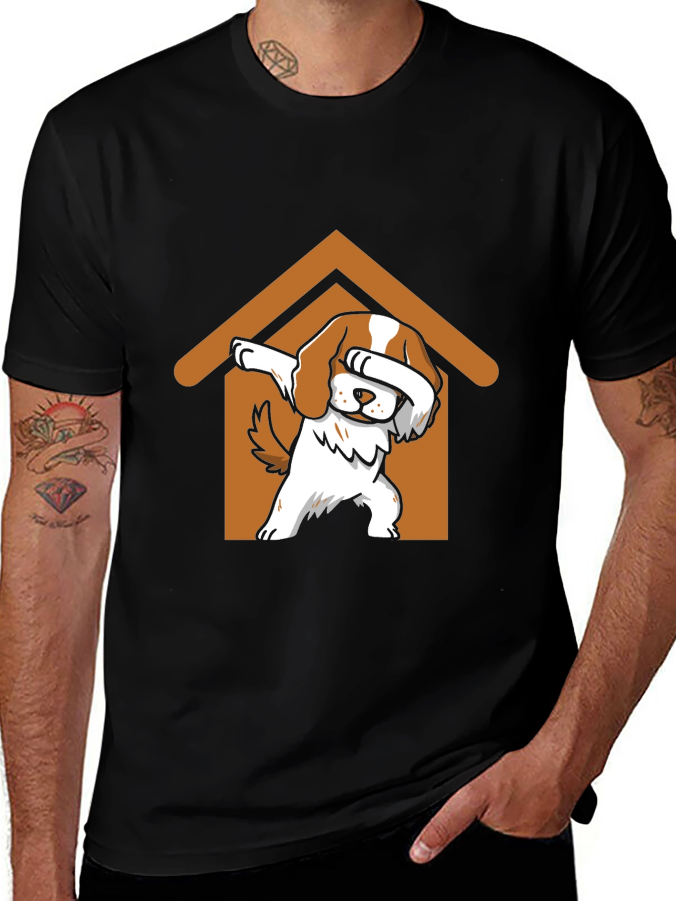 Variant 22 of Dog Dabbing in House T-Shirt - Cute Pet Lover Gift